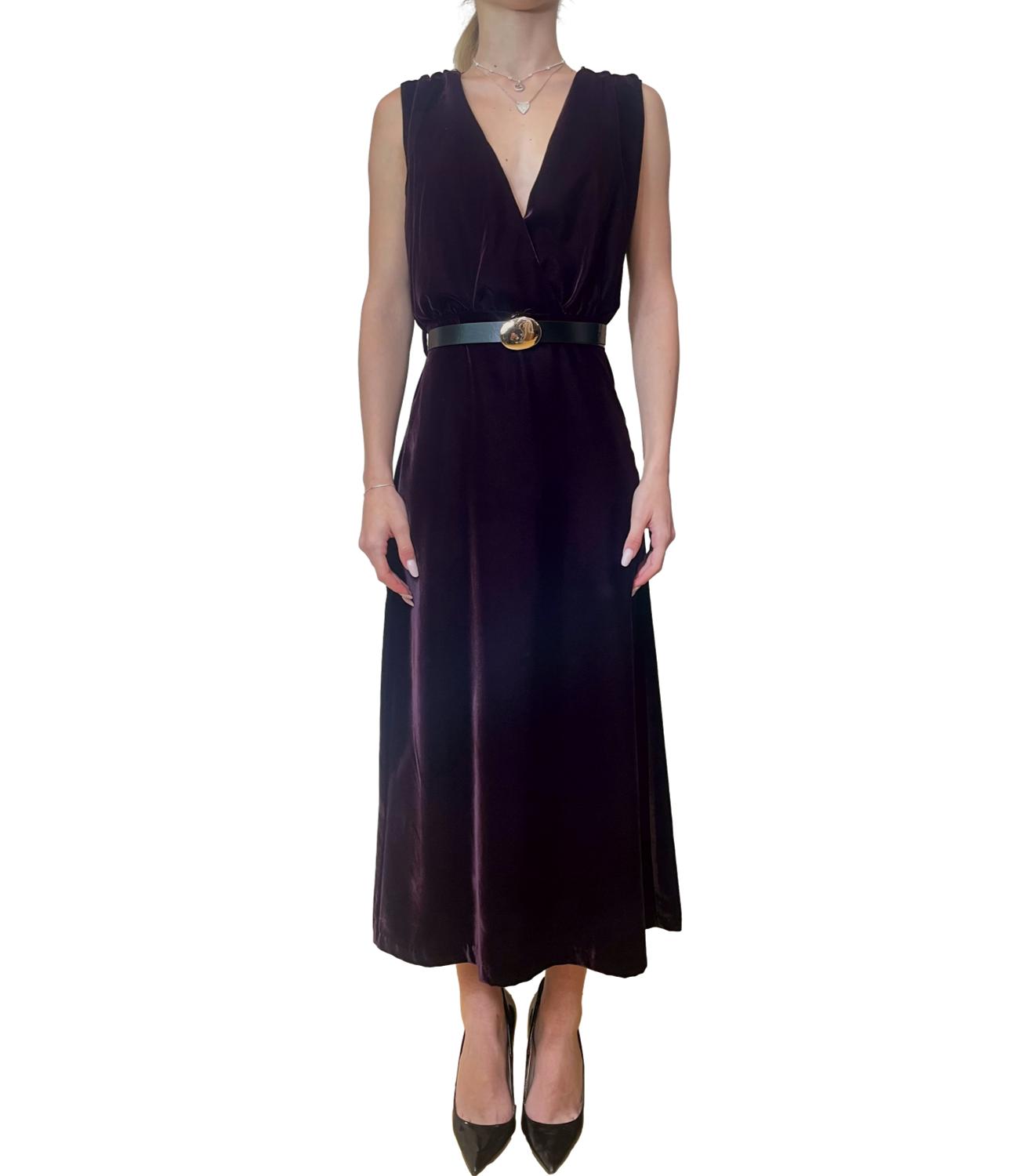 Vicolo Abito Velluto Bordeaux Donna