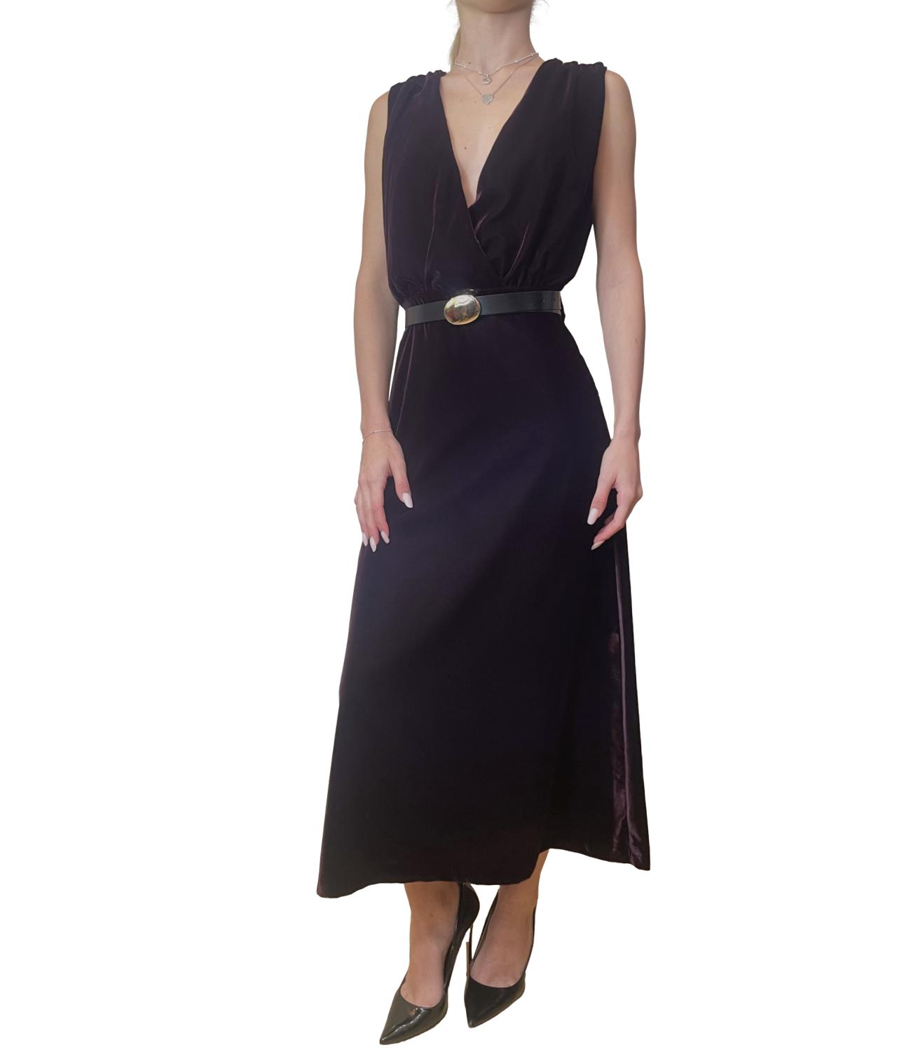 Vicolo Abito Velluto Bordeaux Donna