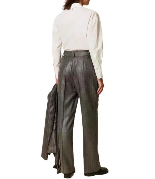 Actitude Twinset Pantalone da Donna - Antracite Spalmato - 262ap2431