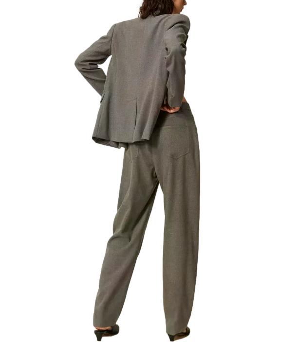 Actitude Twinset Pantalone da Donna - Grigio Medio Melange - 262at2211