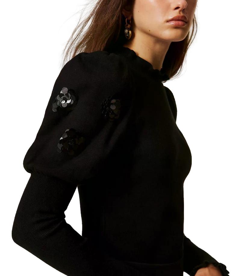 Actitude Twinset Maglia da Donna - Nero - 262at3105