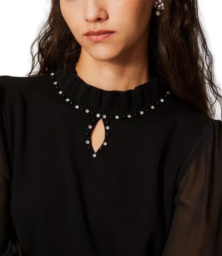 Actitude Twinset Abito da Donna - Nero - 262at3111
