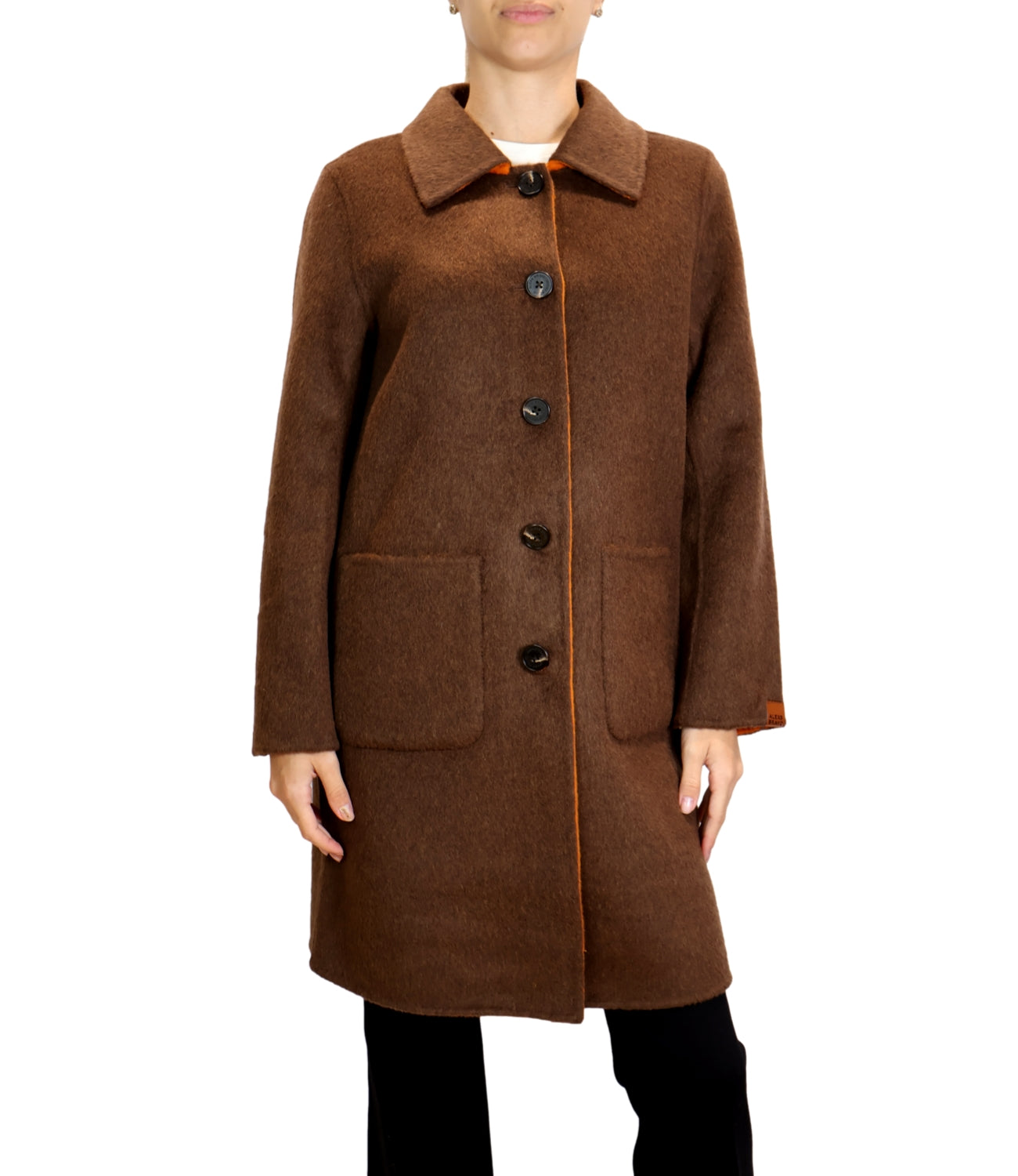 Alexs Bravo Cappotto da Donna - Orange/chocolate - A100