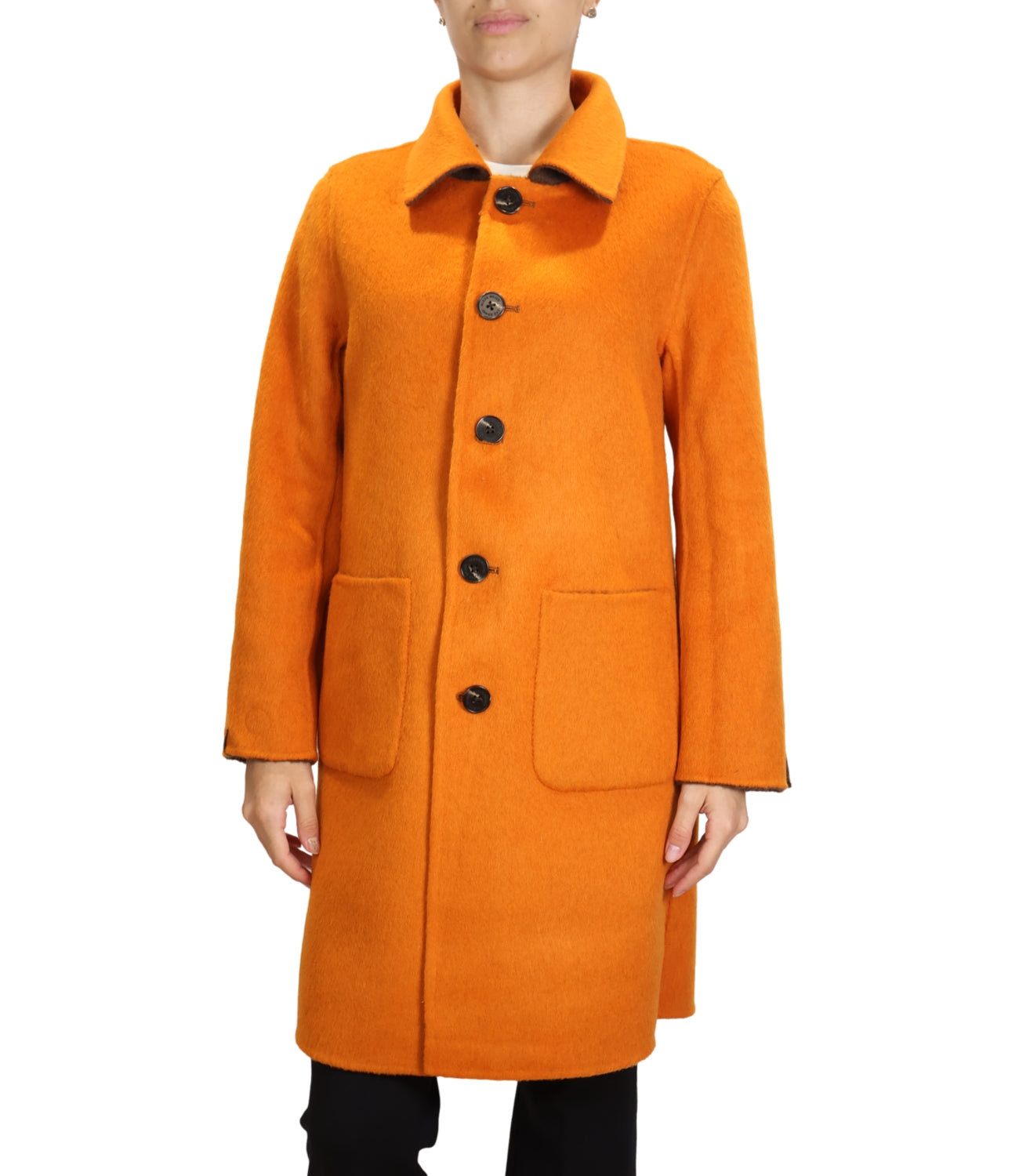 Alexs Bravo Cappotto da Donna - Orange/chocolate - A100