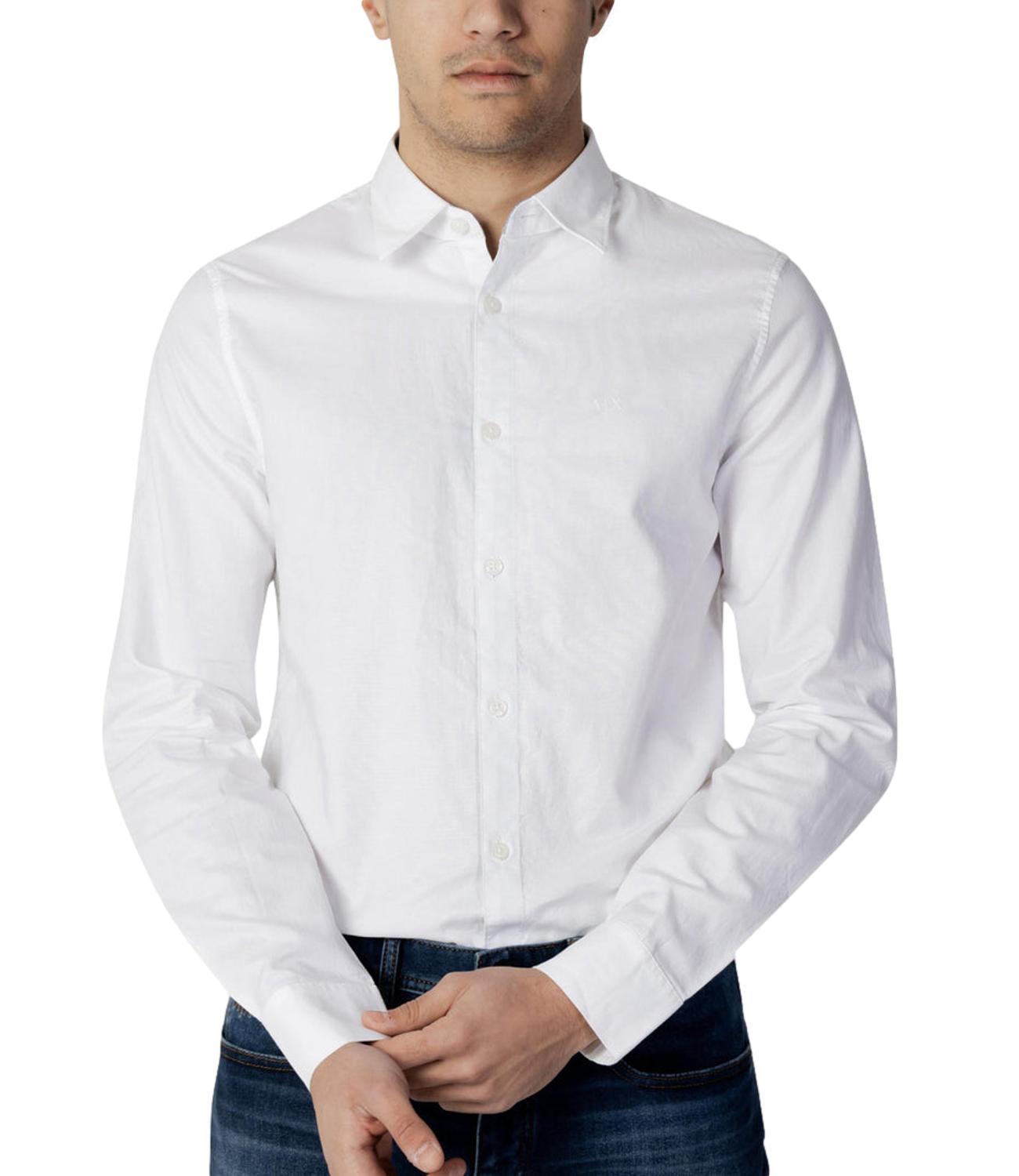 Armani Exchange Camicia da Uomo - White Oxford/7blue/w - 8nzcgbz8anz