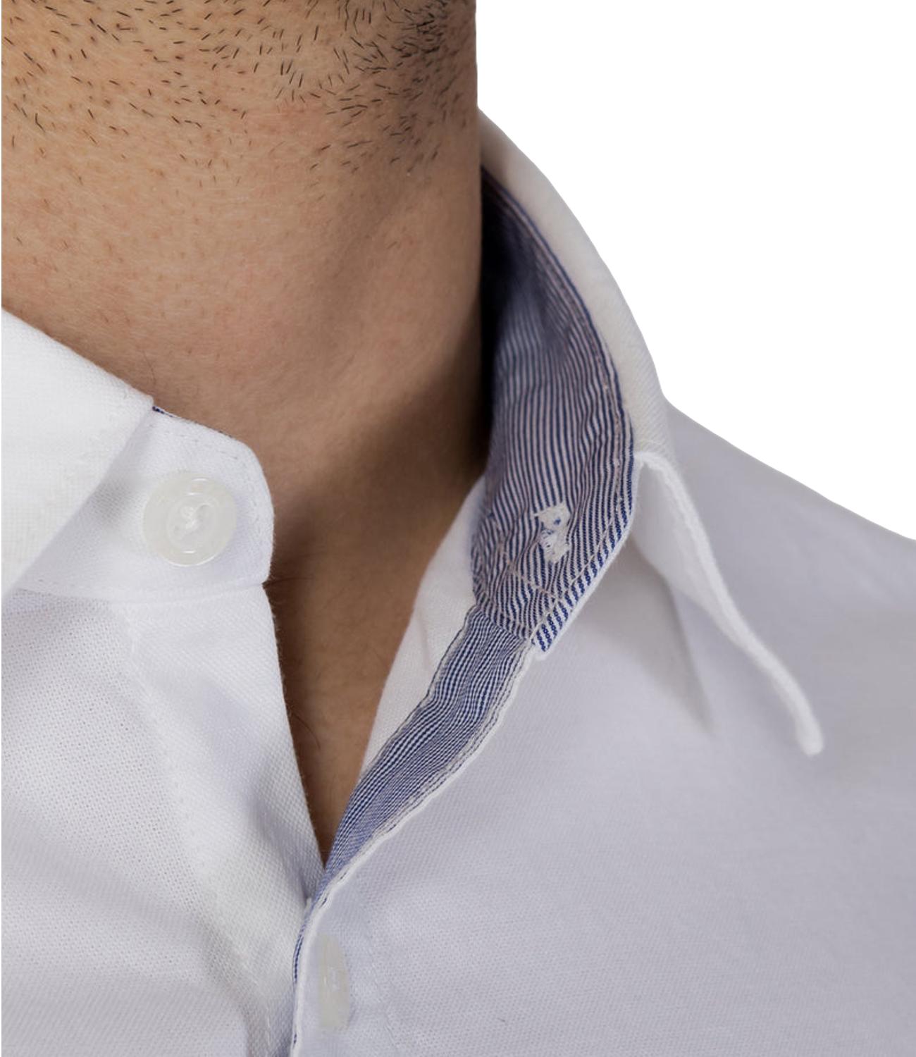 Armani Exchange Camicia da Uomo - White Oxford/7blue/w - 8nzcgbz8anz
