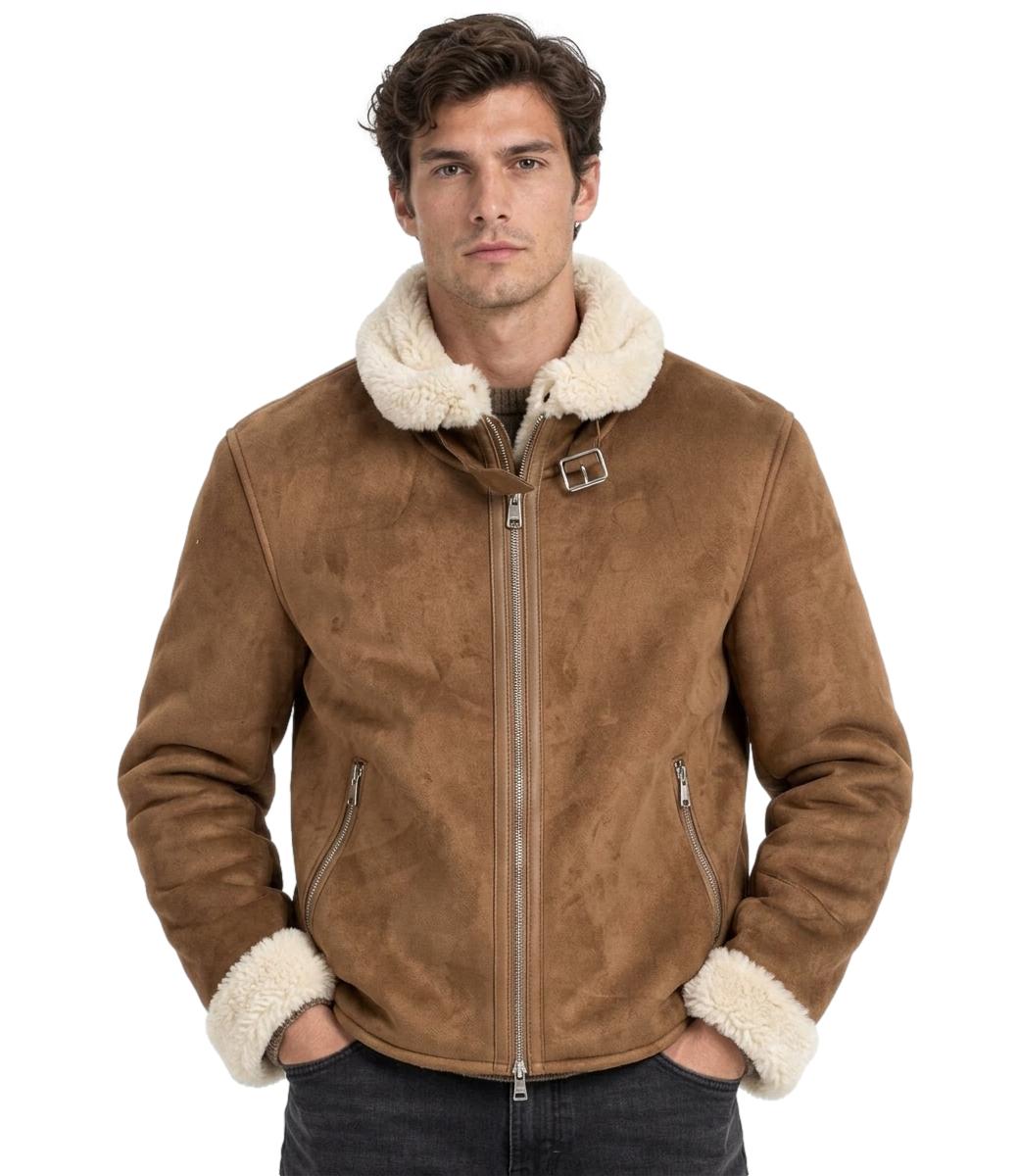 At.p.co Giacca pelle da Uomo - Cammello - A333svenmt7