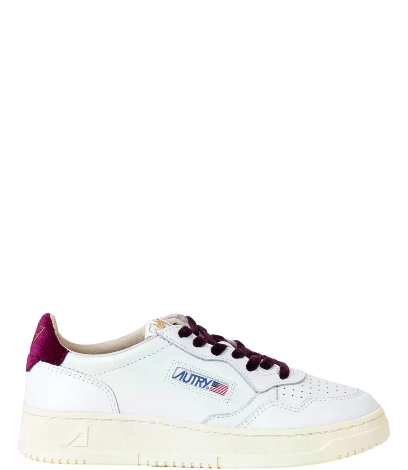 Autry Sneakers da Donna - Leather/velvet/logo White/fig - Aulw Vz01