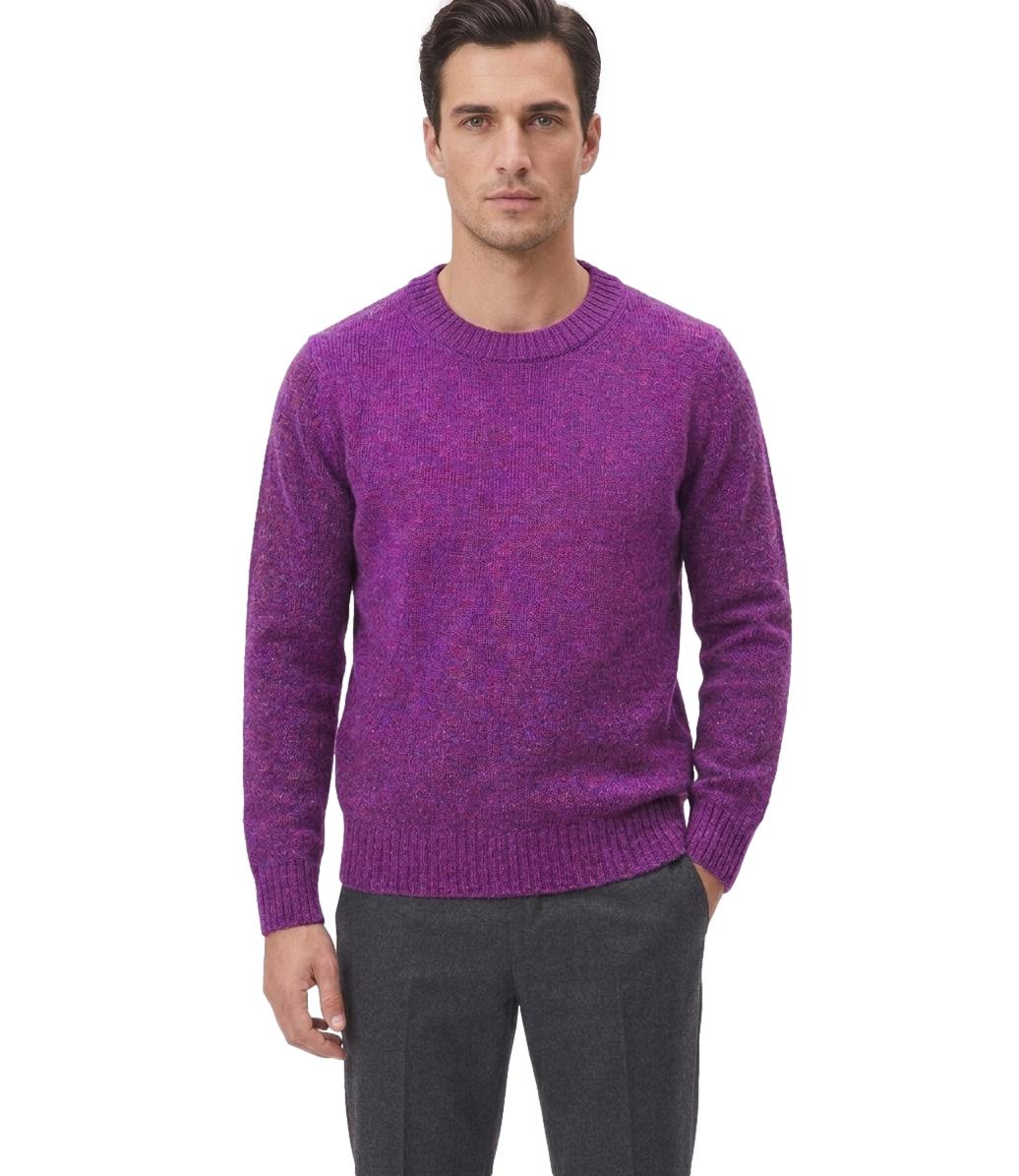 Bl'ker Pullover da Uomo - Viola - Blkm W9001