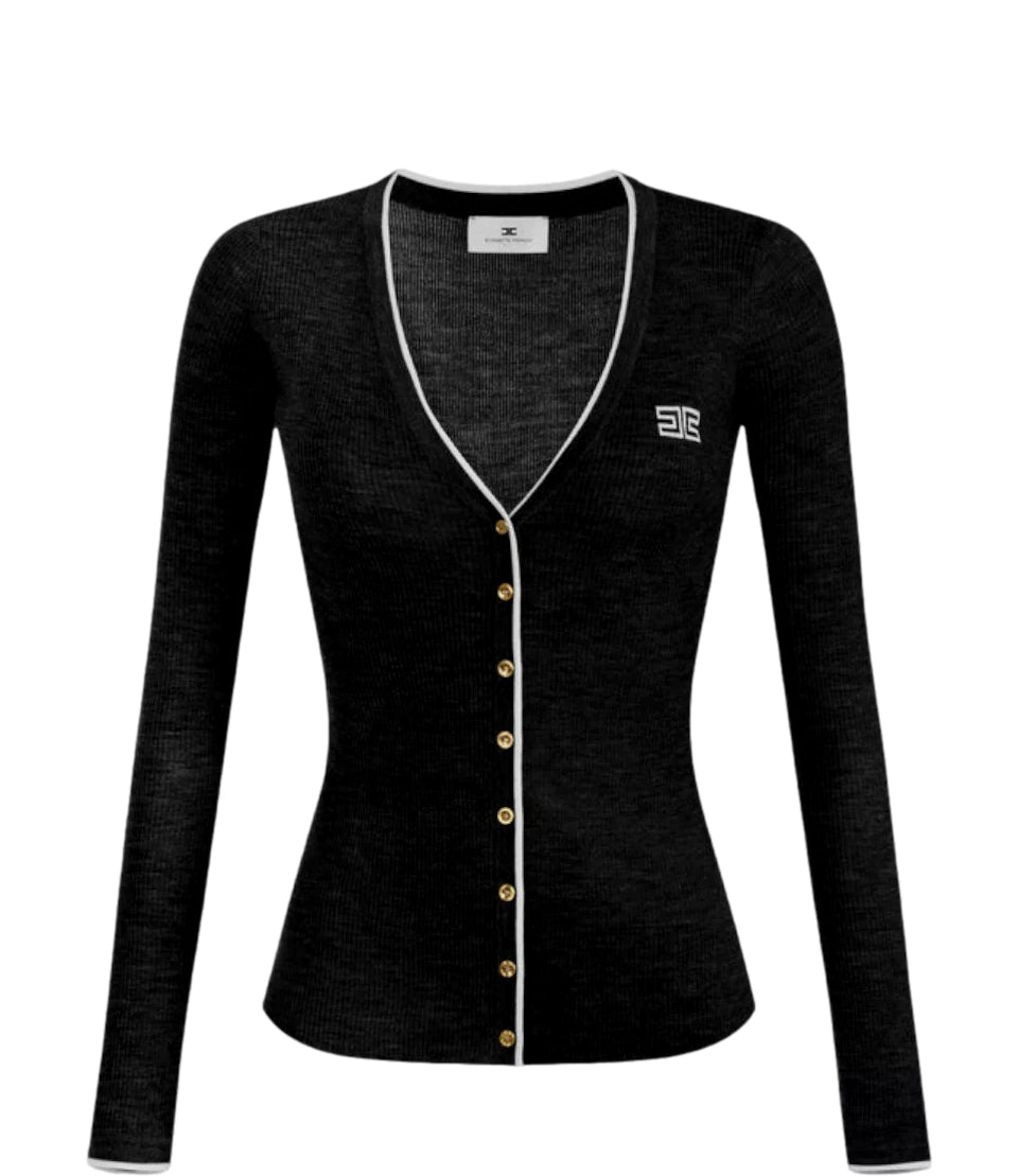 Elisabetta Franchi Maglia da Donna - Nero/burro - Mk16b66e2