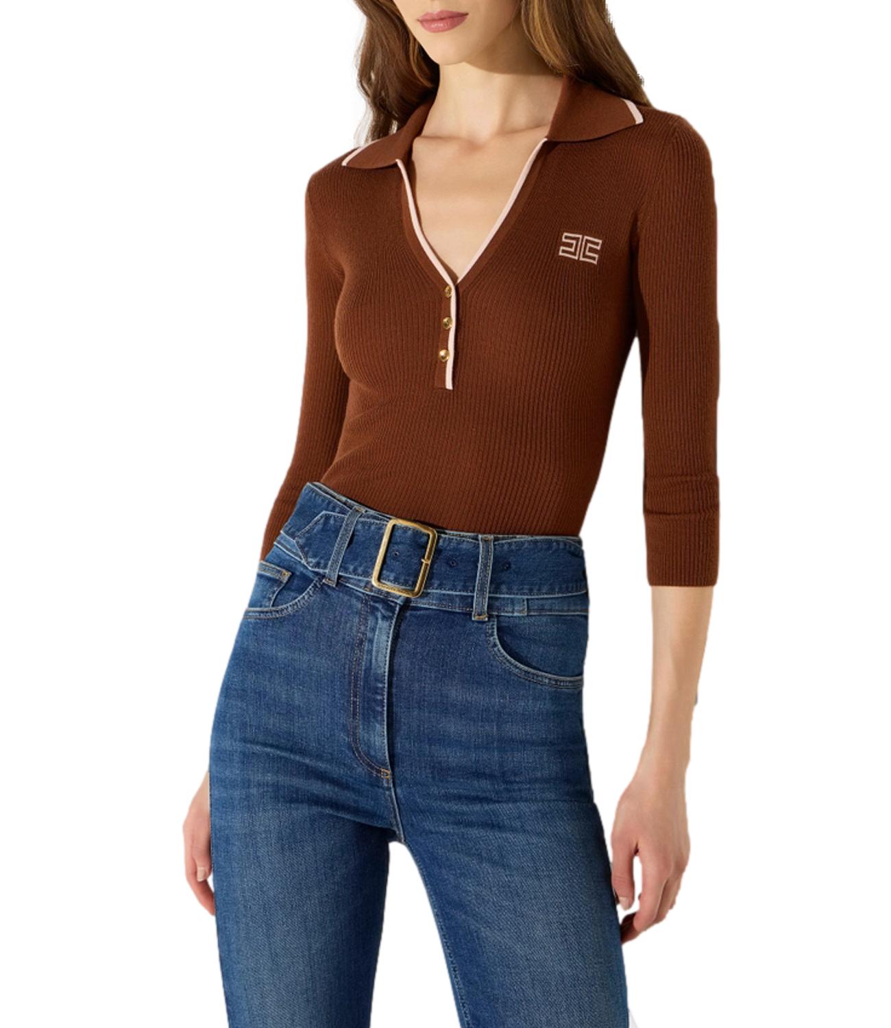 Elisabetta Franchi Maglia da Donna - Sigaro/nude - Mk17b66e2