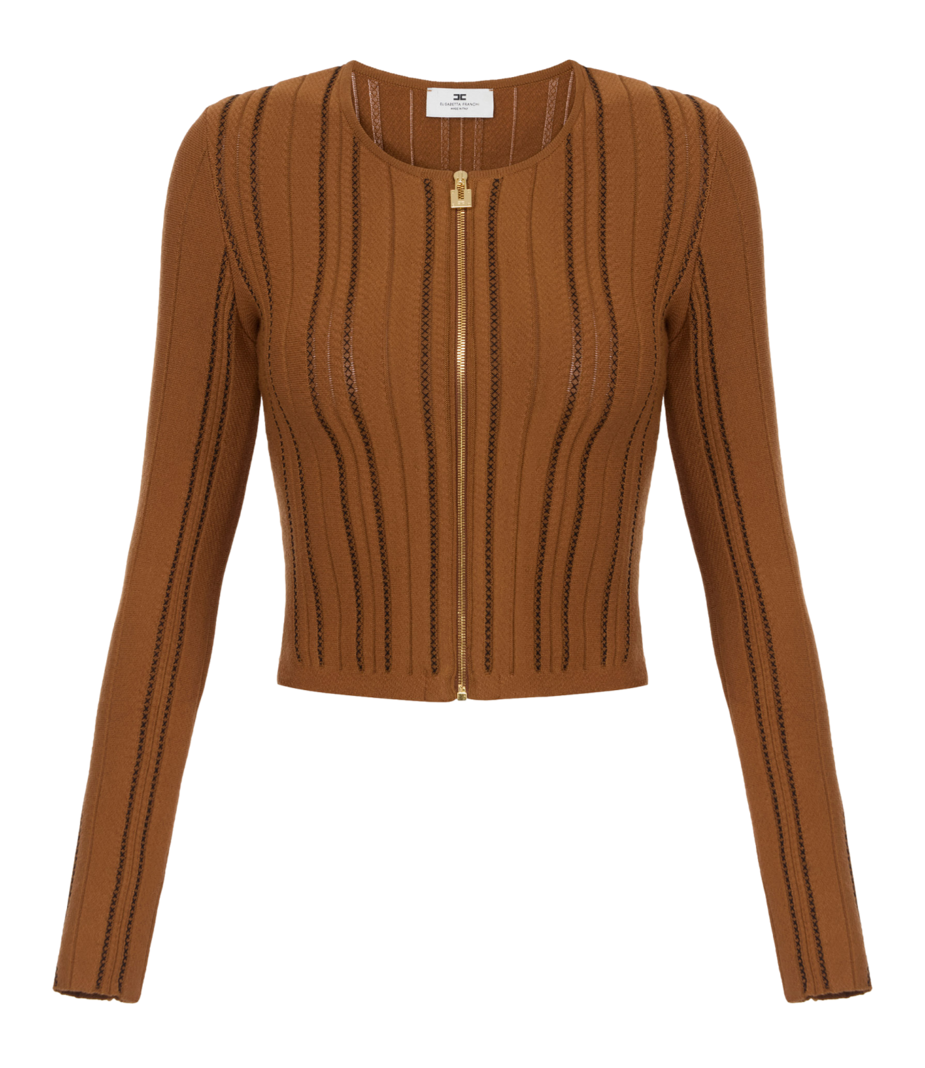 Elisabetta Franchi Maglia da Donna - Sigaro/nero - Mk38q67e2
