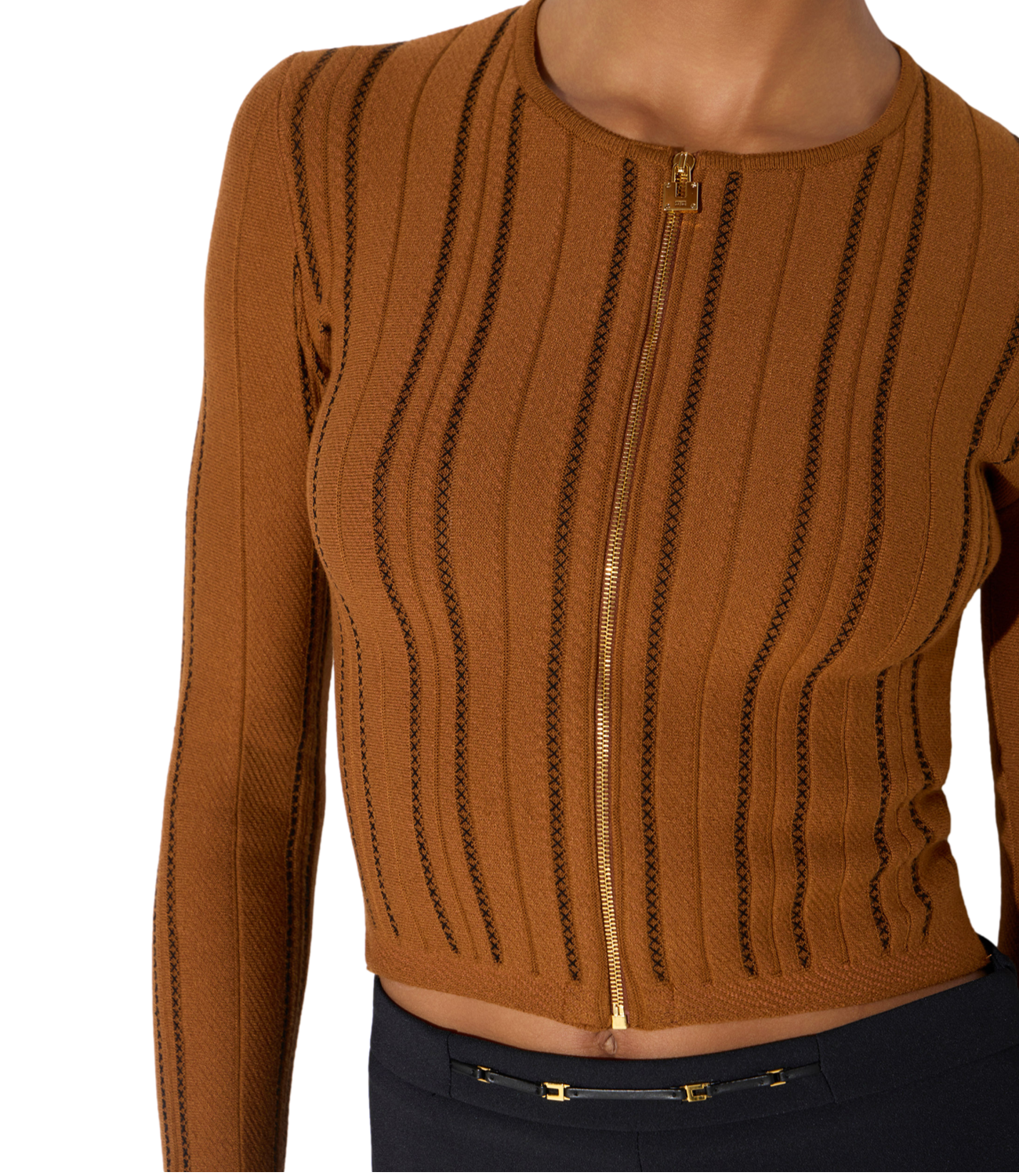 Elisabetta Franchi Maglia da Donna - Sigaro/nero - Mk38q67e2
