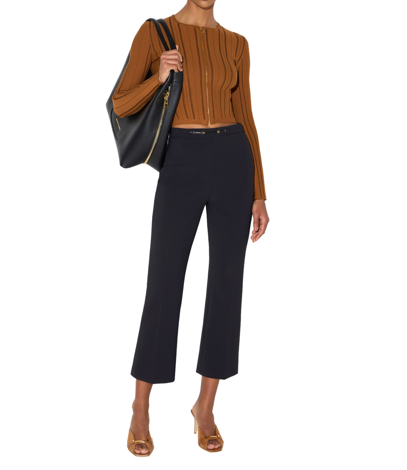Elisabetta Franchi Maglia da Donna - Sigaro/nero - Mk38q67e2