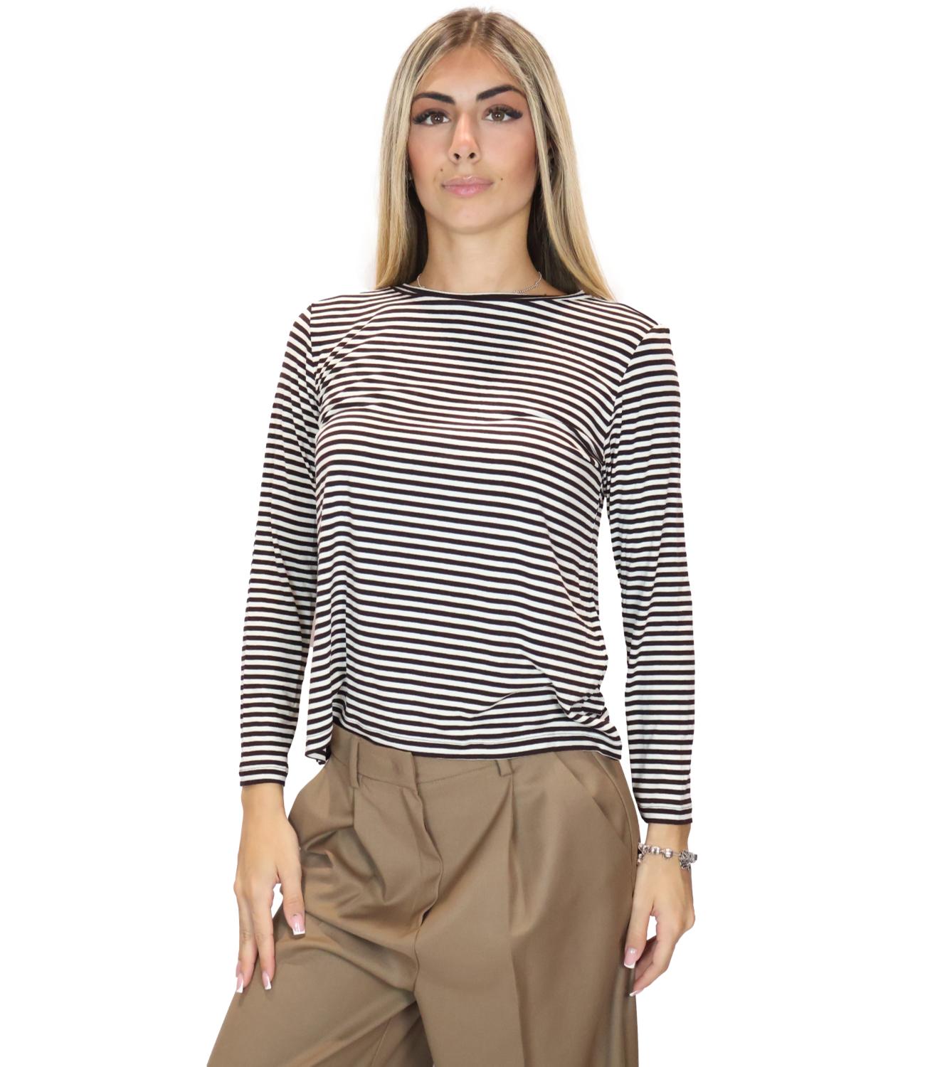 Emme Marella T-Shirt da Donna - Marrone - 2625976021200