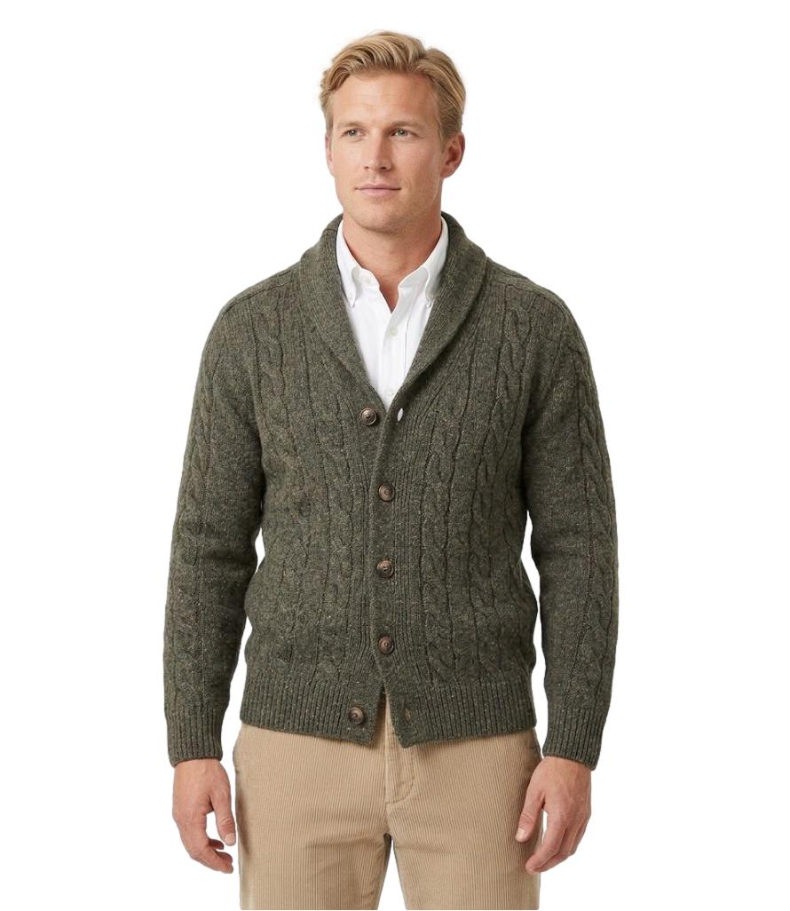 Gran Sasso Cardigan da Uomo - Verde Muschio - 23183/28502
