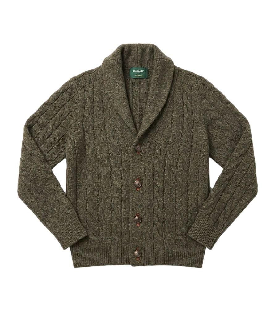 Gran Sasso Cardigan da Uomo - Verde Muschio - 23183/28502