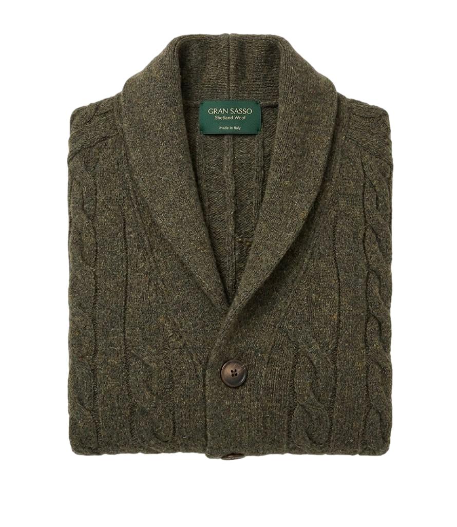 Gran Sasso Cardigan da Uomo - Verde Muschio - 23183/28502