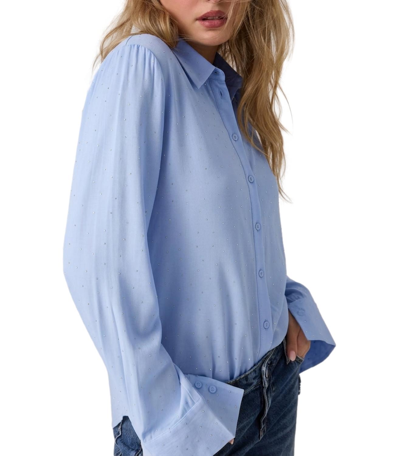 Guess Camicia da Donna - Light Tone Indigo - W6yh26w2948