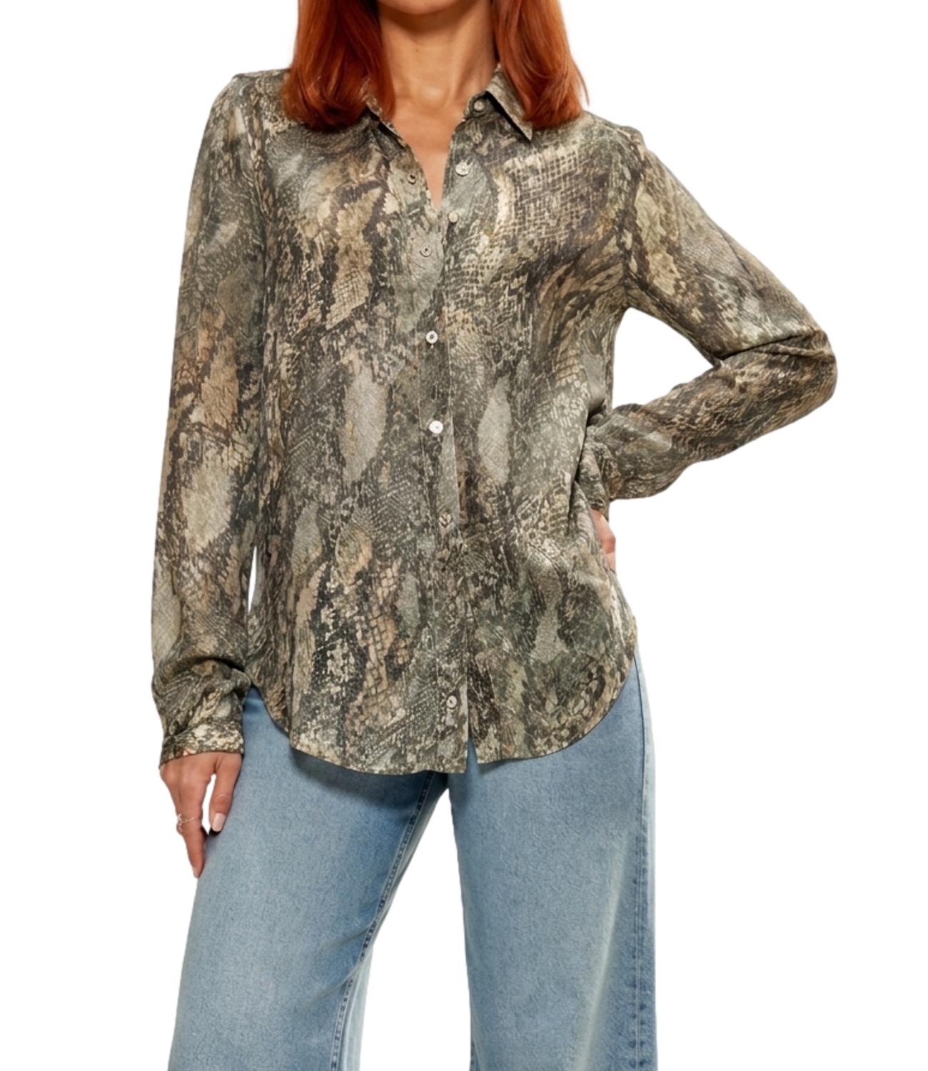 Guess Camicia da Donna - Rustic Phyton - W6yh68w3212