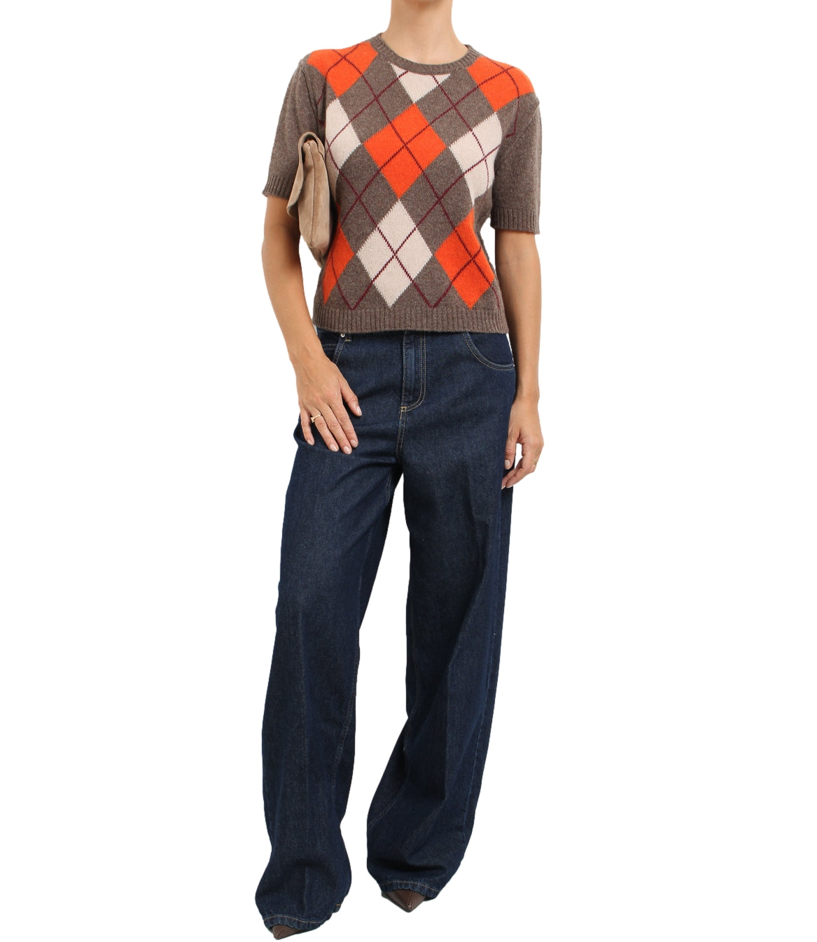 Have One Maglia da Donna - Tortora/arancio - MfP-R075