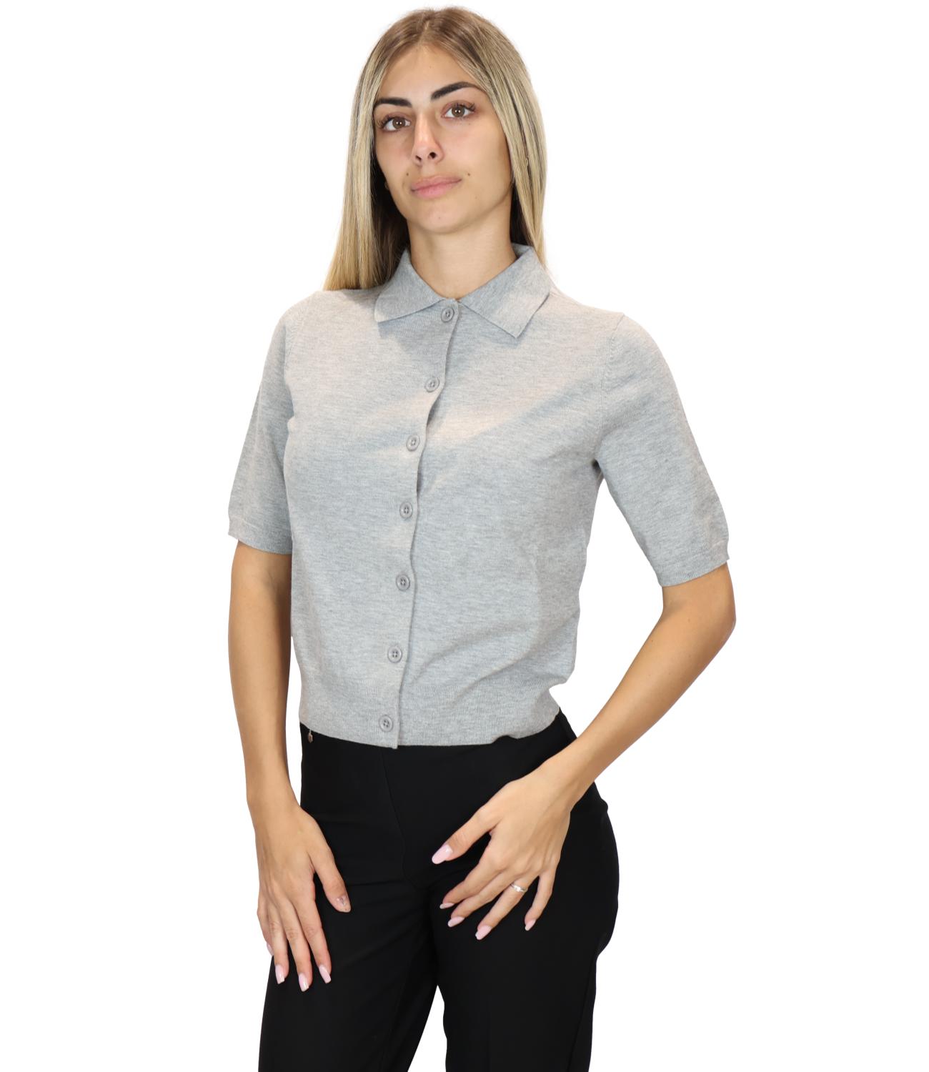 Iblues Cardigan da Donna - Grigio Melange - 2627346031200