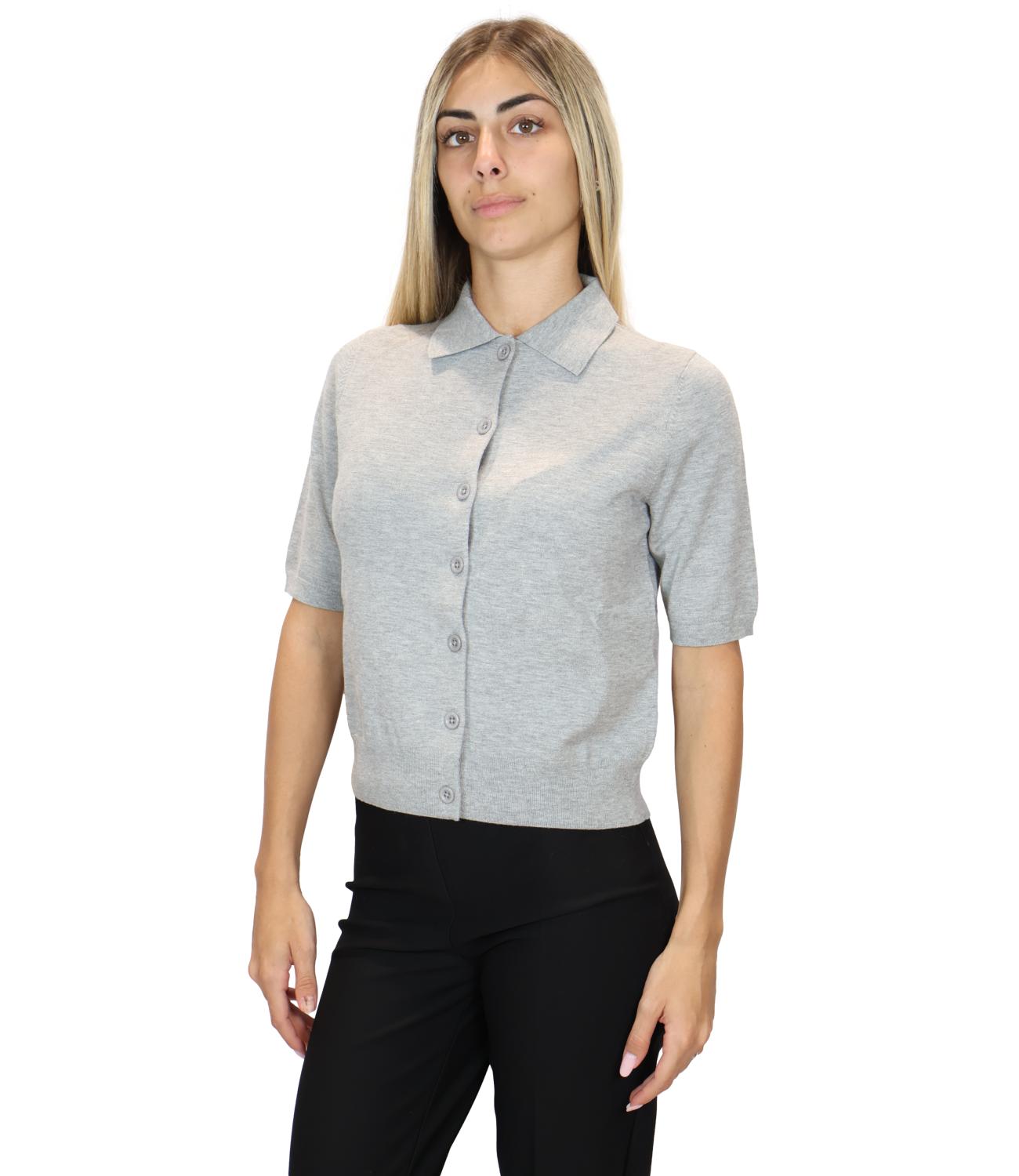 Iblues Cardigan da Donna - Grigio Melange - 2627346031200
