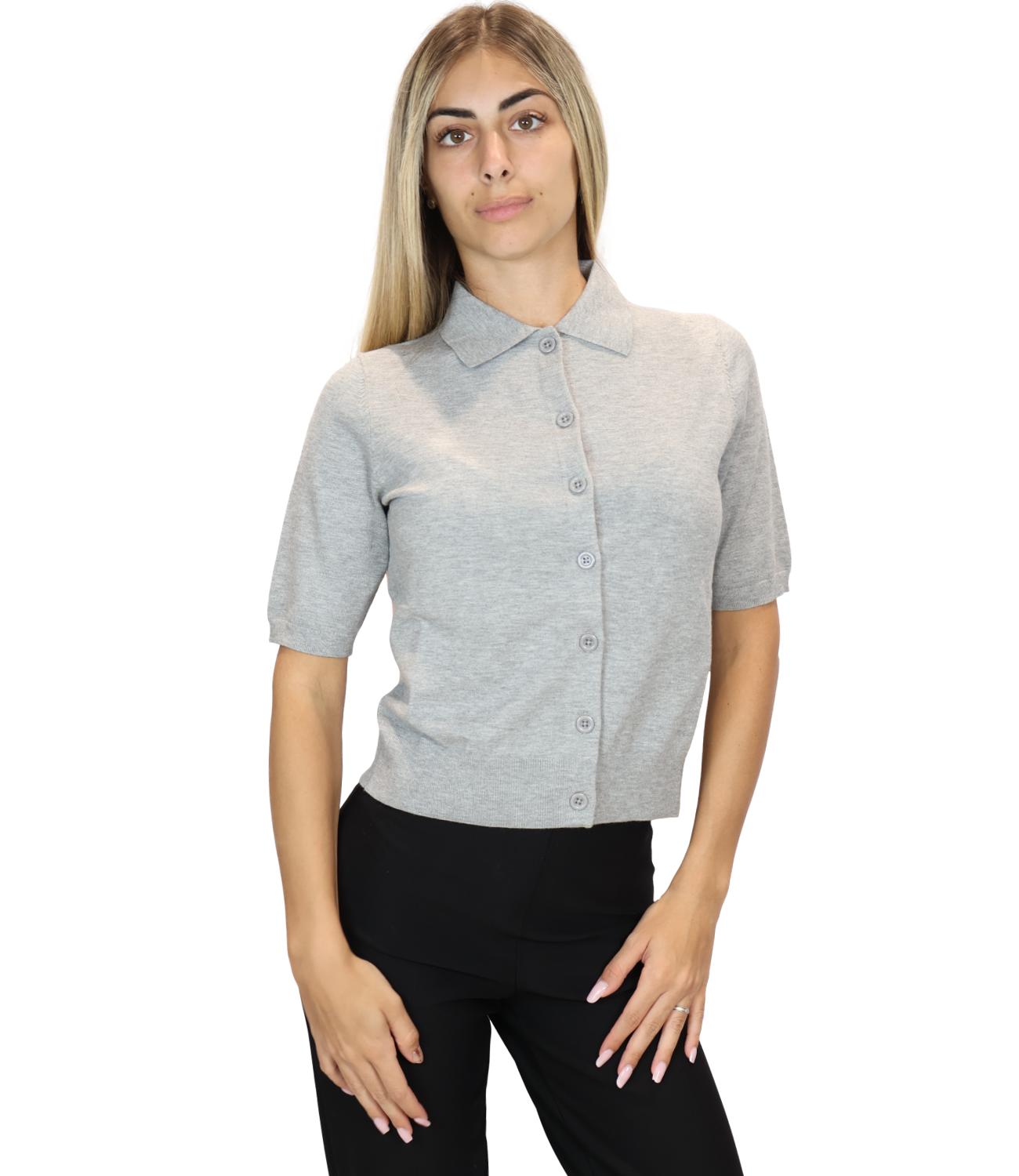 Iblues Cardigan da Donna - Grigio Melange - 2627346031200