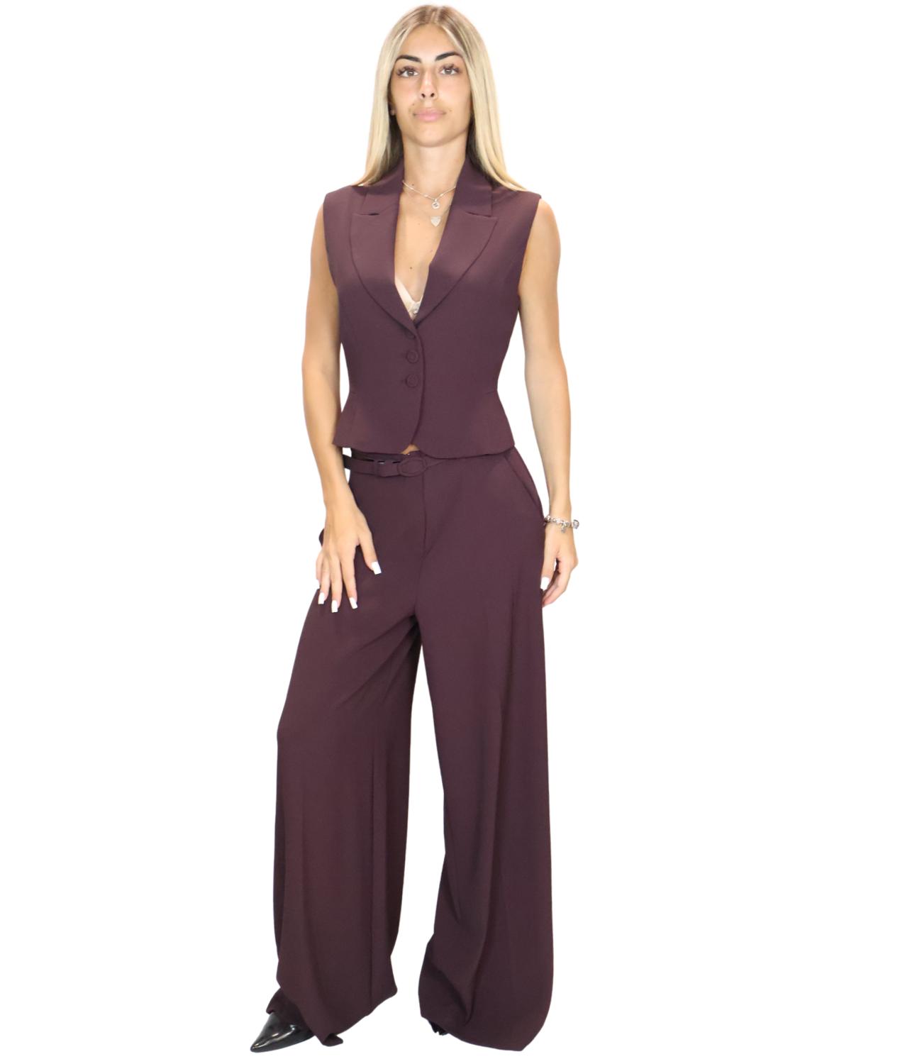 Imperial Pantalone da Donna - Plum Noir - P7j7mhxc