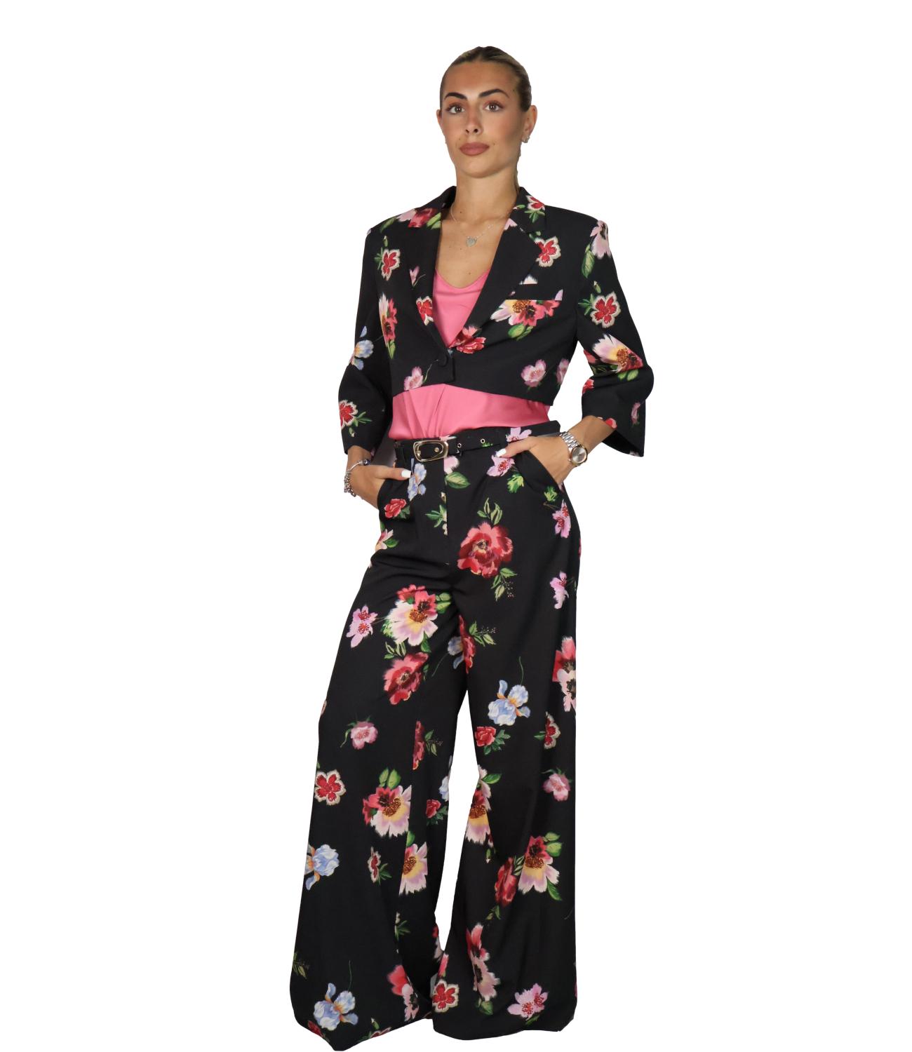 Imperial Pantalone da Donna - Nero/multicolor - P8g2mhyc
