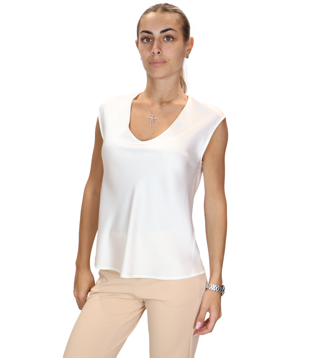 Imperial Canotta da Donna - Off White - Reh0mdg