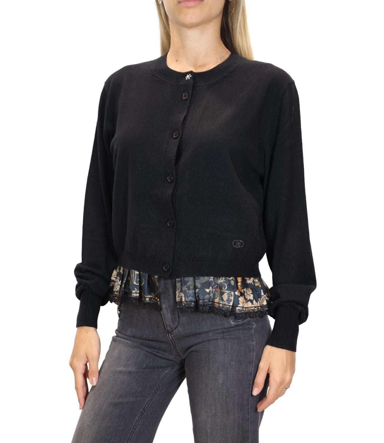 Liu jo Cardigan da Donna - Black/blossom Patch - Wf6034ma16r