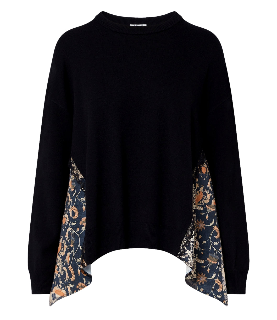 Liu jo Maglia da Donna - Black/blossom Patch - Wf6290ma16r