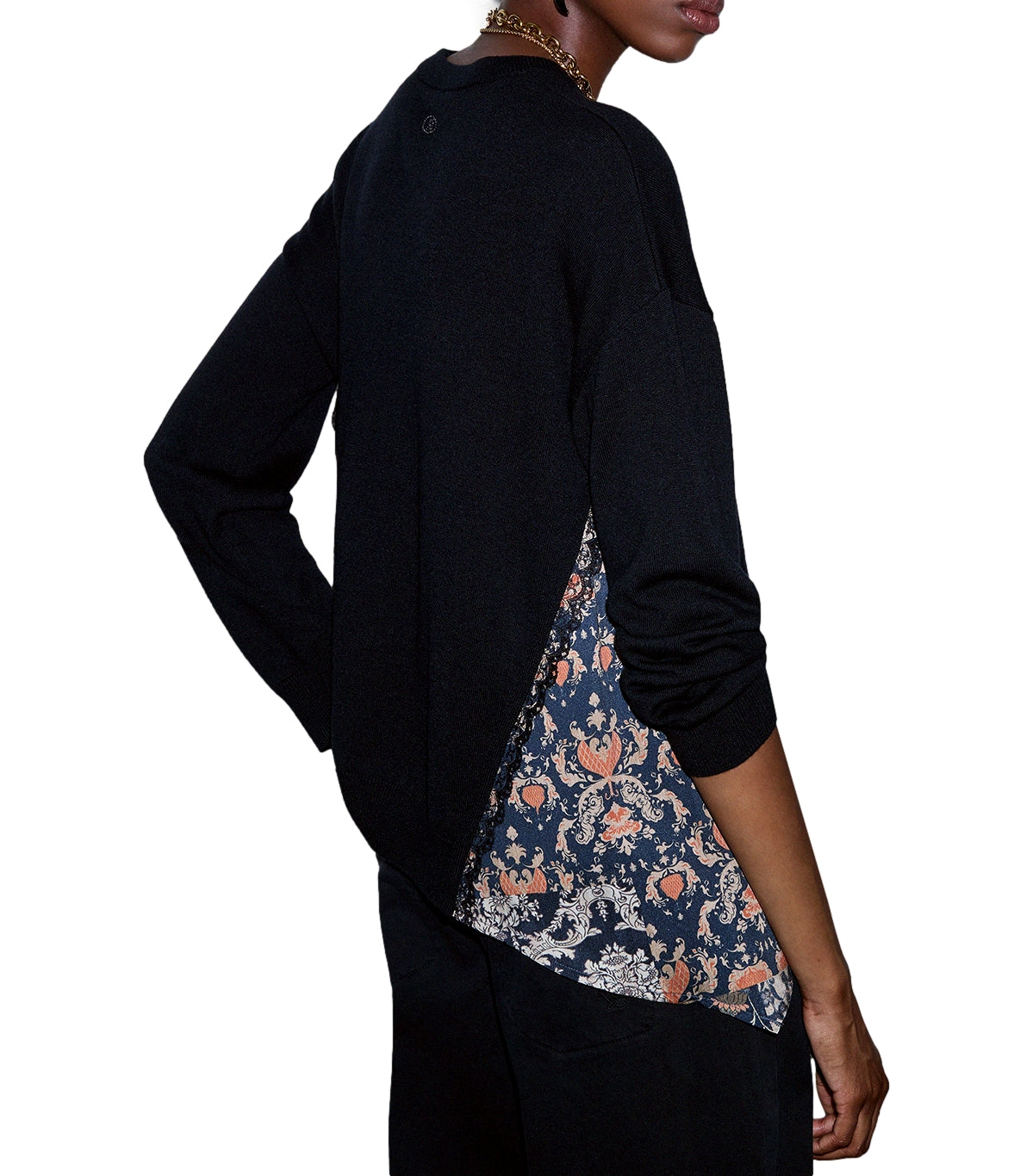 Liu jo Maglia da Donna - Black/blossom Patch - Wf6290ma16r