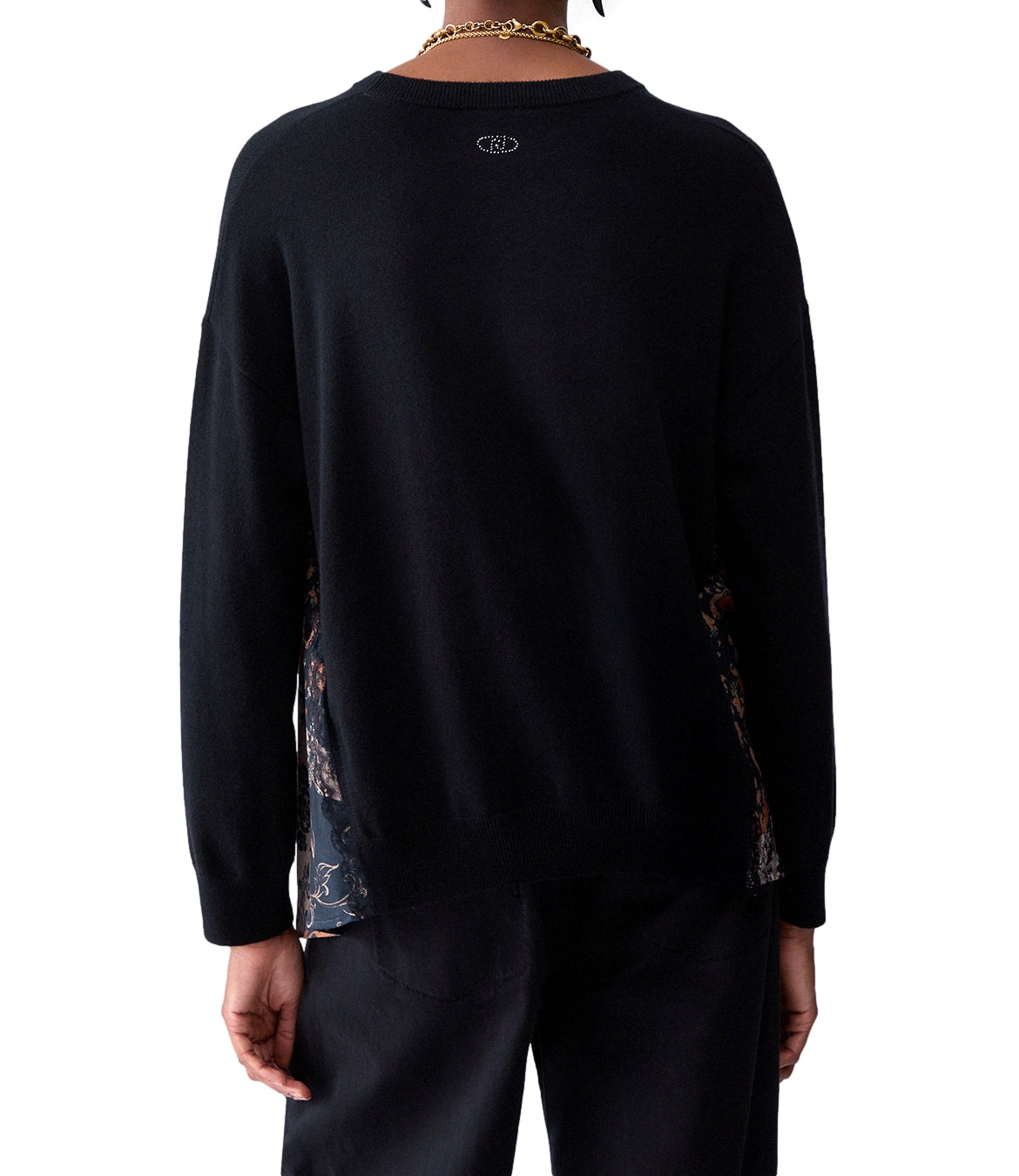 Liu jo Maglia da Donna - Black/blossom Patch - Wf6290ma16r