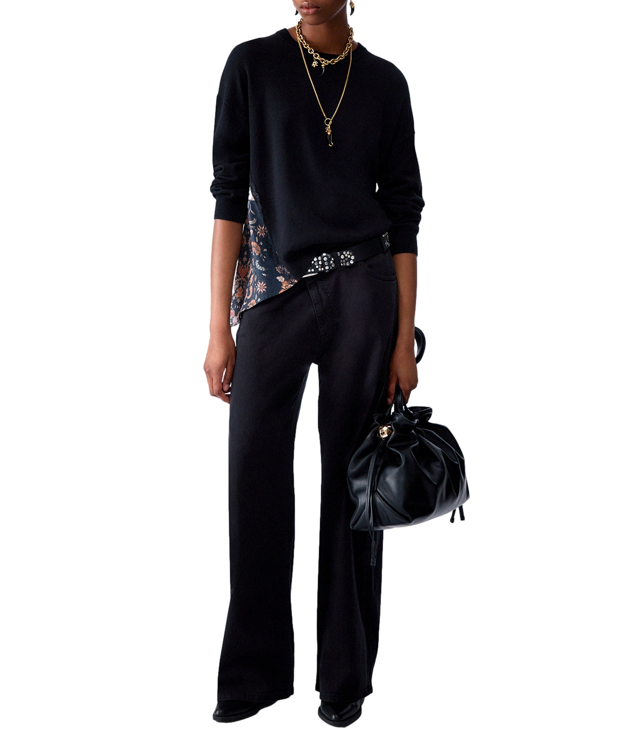 Liu jo Maglia da Donna - Black/blossom Patch - Wf6290ma16r