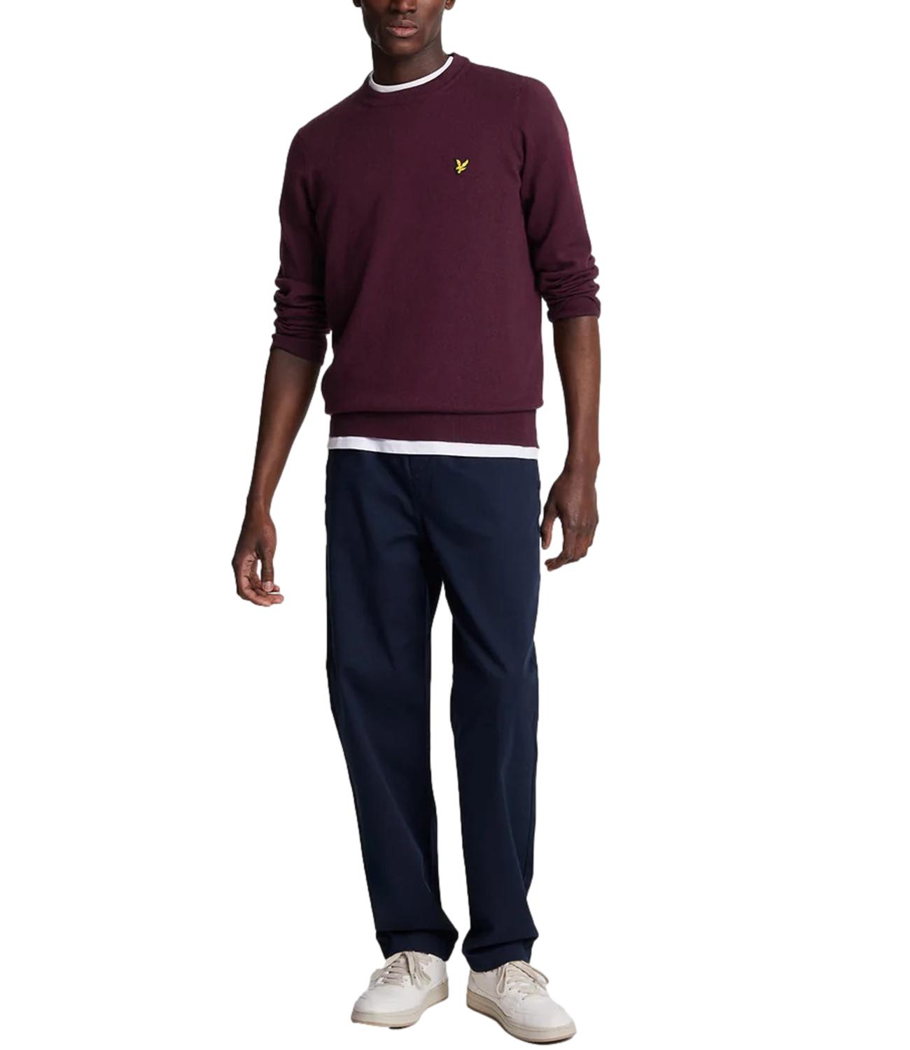 Lyle & Scott Maglia da Uomo - Burgundy - 263mlskn2110vc