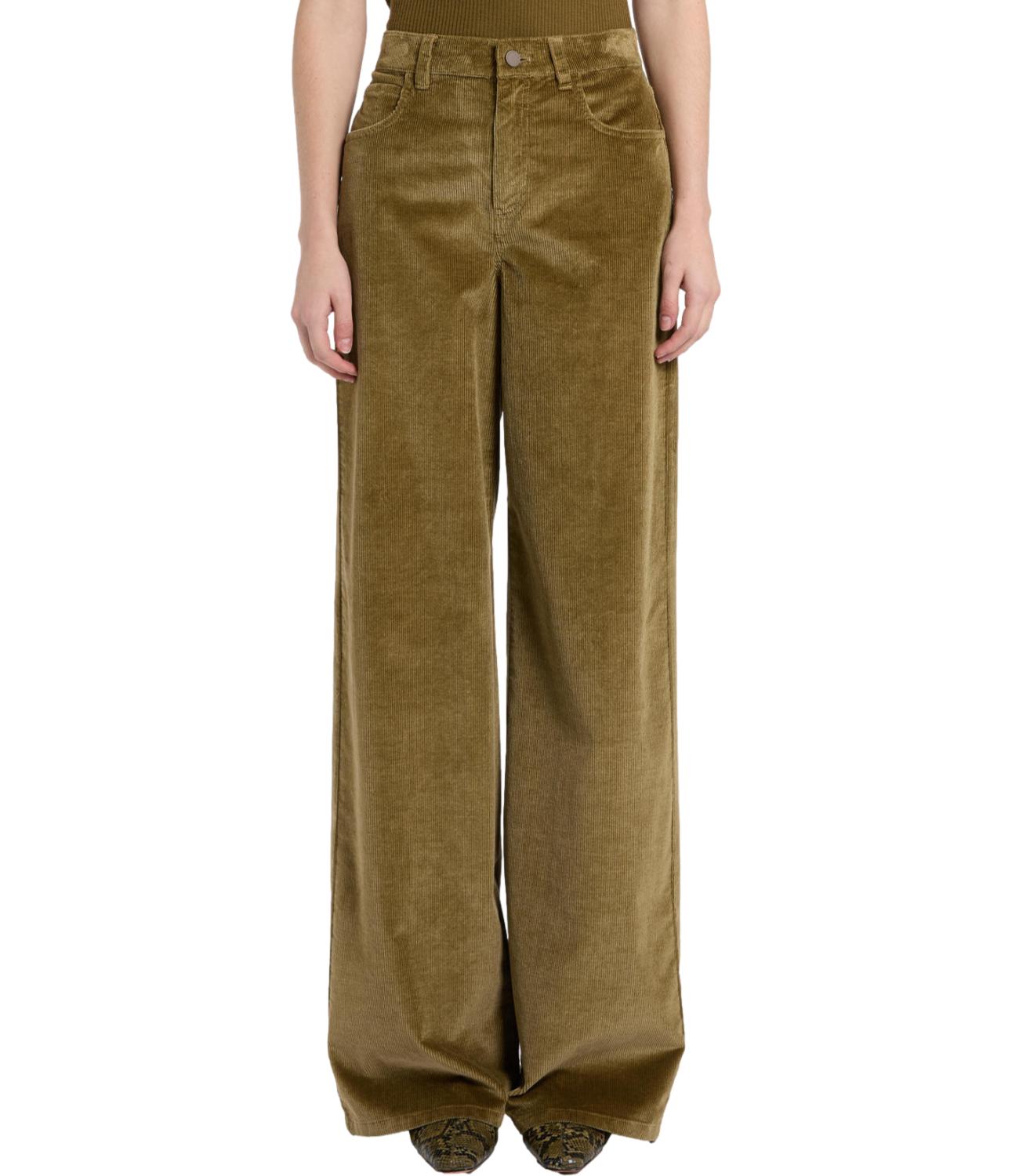 Marella Monochrome Pantalone da Donna - Verde Olio - 2623136055200
