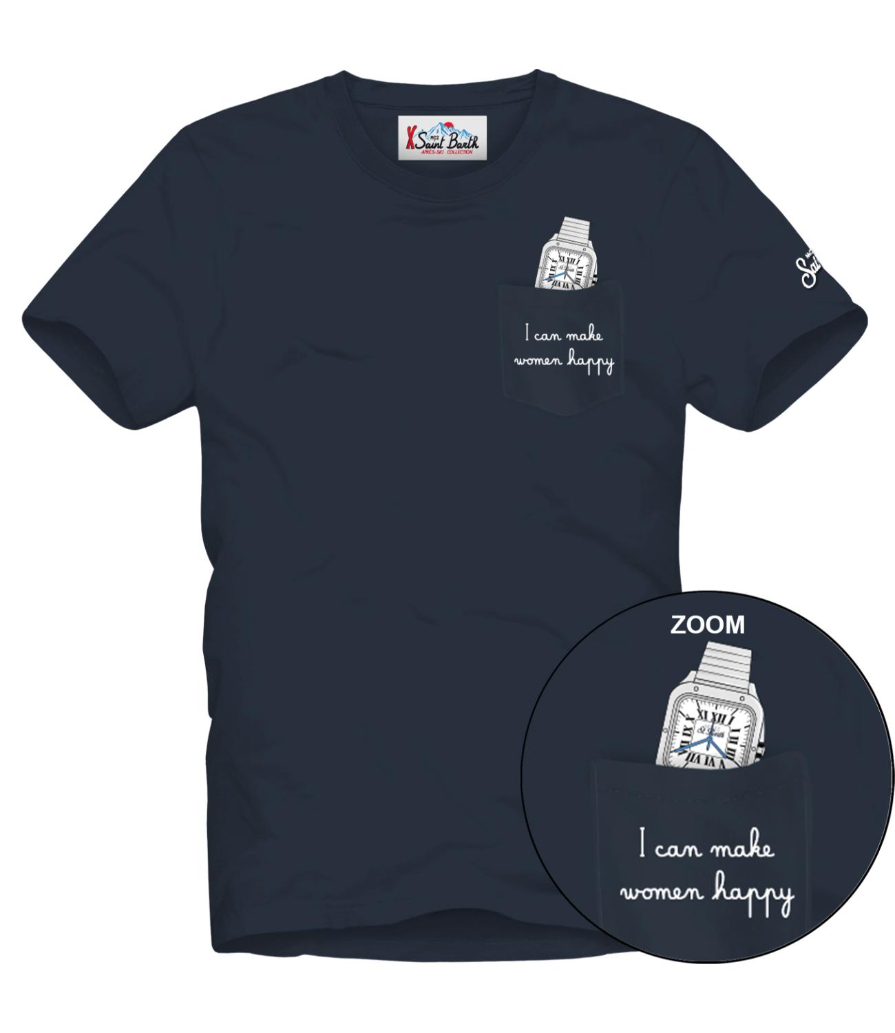 Mc2 Saint Barth T-Shirt da Uomo - Watch Women Happy 61 Emb - Conr0001