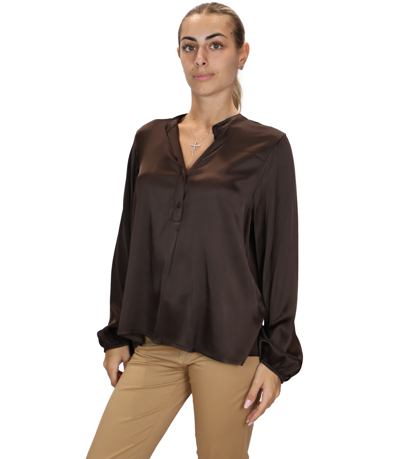 Motel Maglia da Donna - Moka - C200c97Q-126