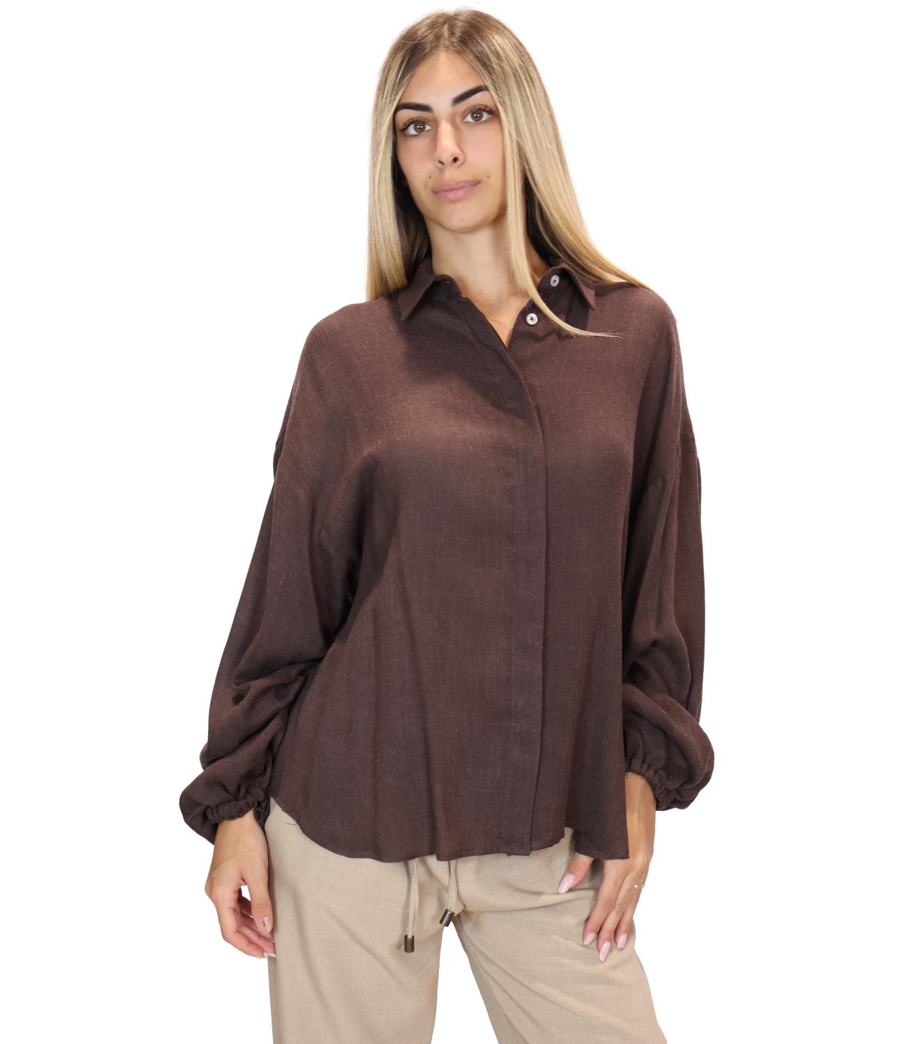 Motel Camicia da Donna - Fondente - C7387-T274-Bas