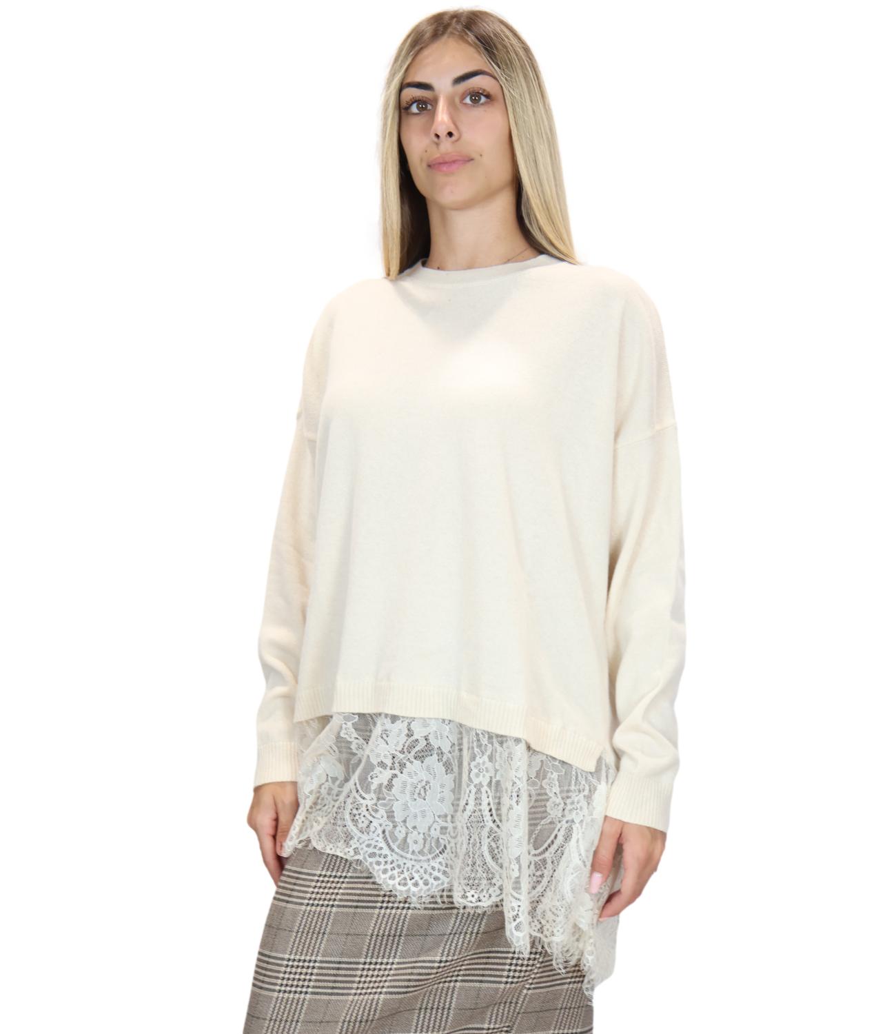 Motel Maglia da Donna - Ecru - D82637-App1