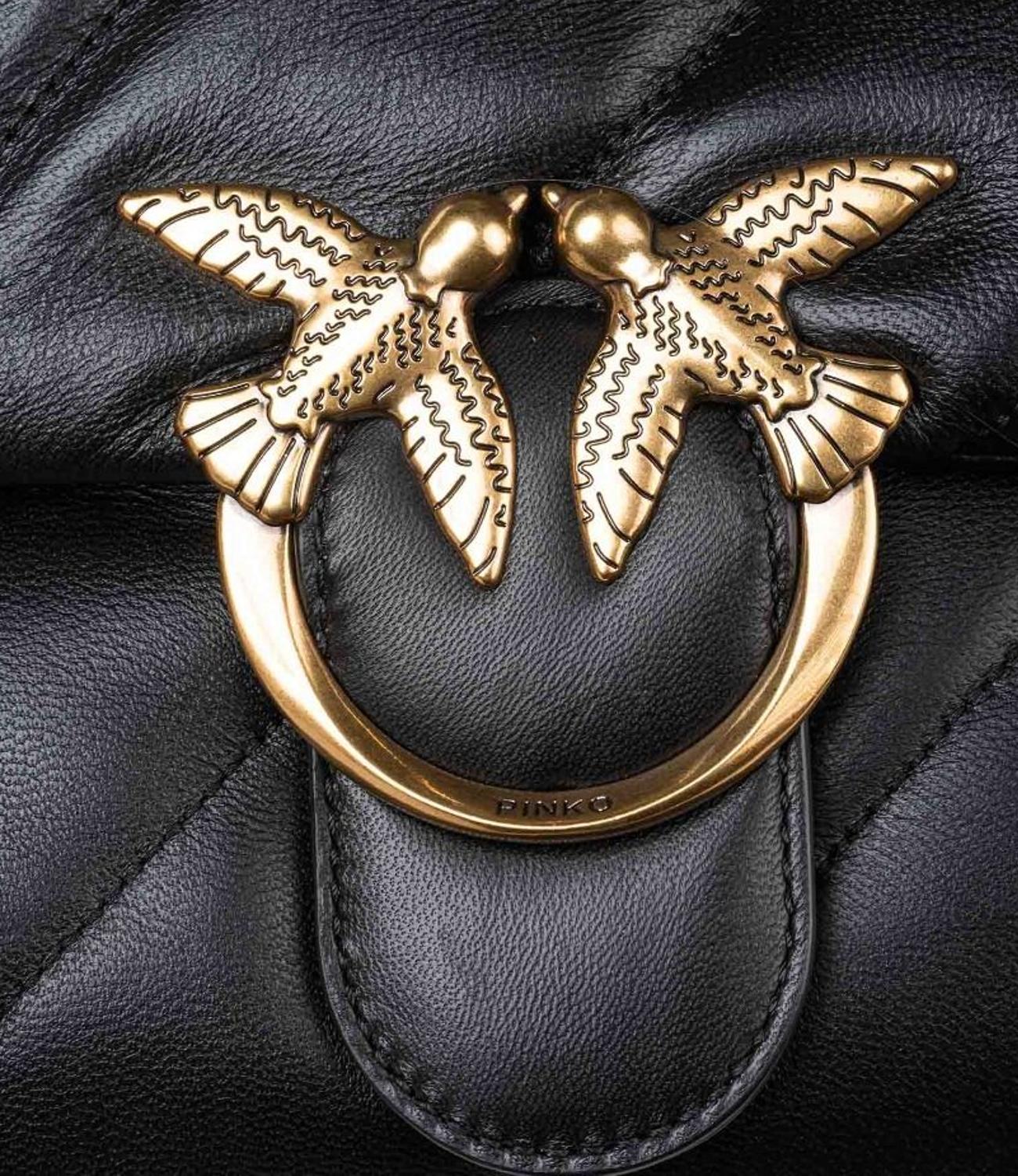 Pinko Borsa da Donna - NerO-Antique Gold - 100037-A0f2