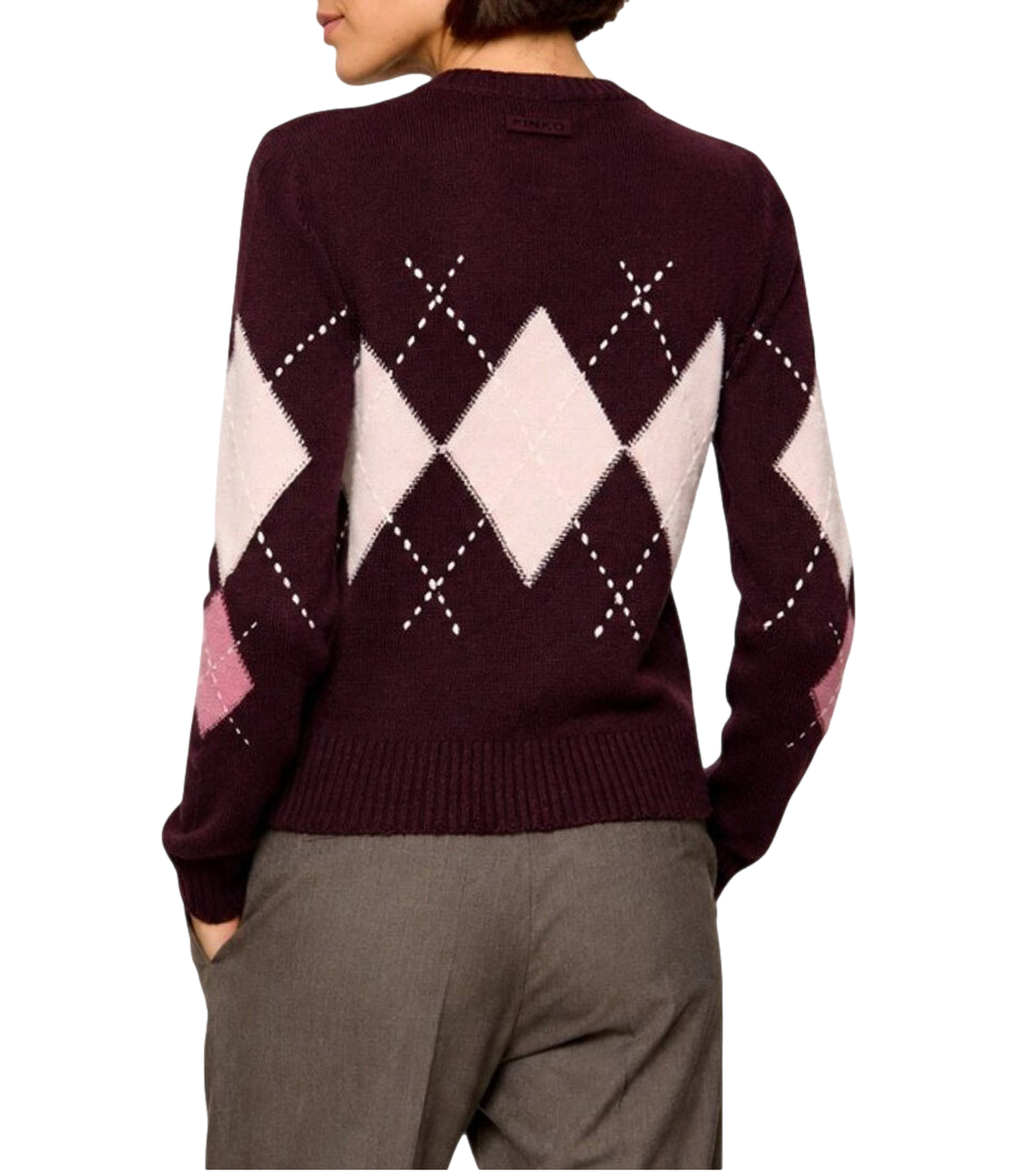 Pinko Maglia da Donna - Bordeaux/rosa - 107284-A3ie