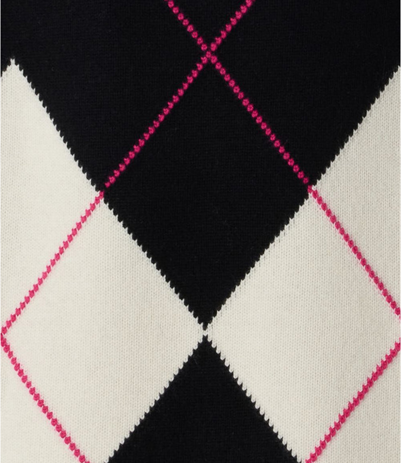Pinko Maglia da Donna - Nero Bianco Fuxia - 107377-A3je
