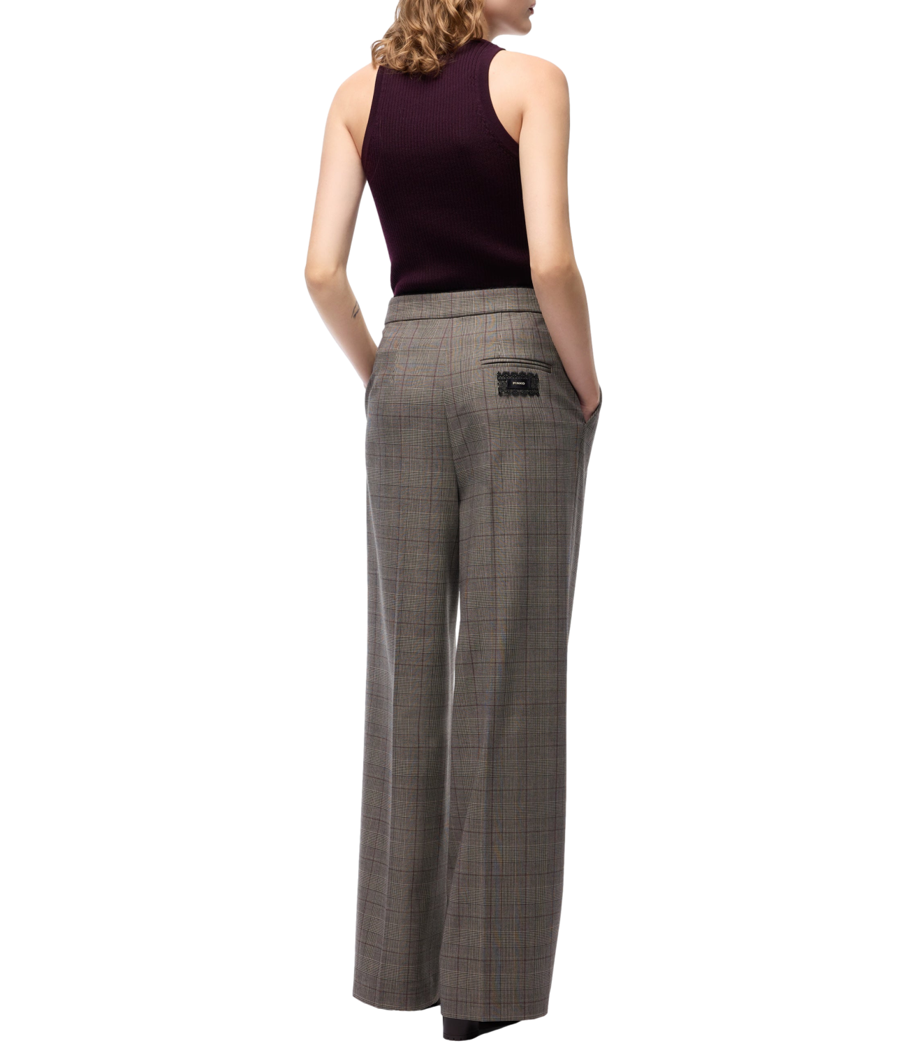 Pinko Pantalone da Donna - Beige/bordeaux/nero - 107476-A3ff