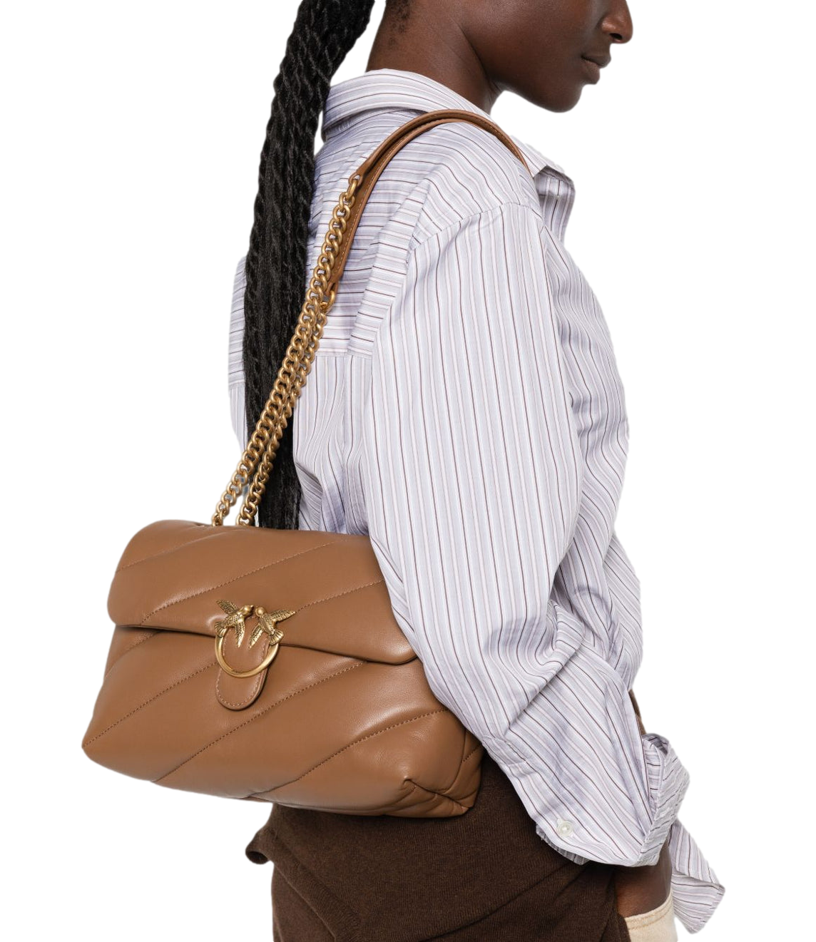 Pinko Borsa da Donna - Marrone CognaC-Antique Gold - 107616-A0f2