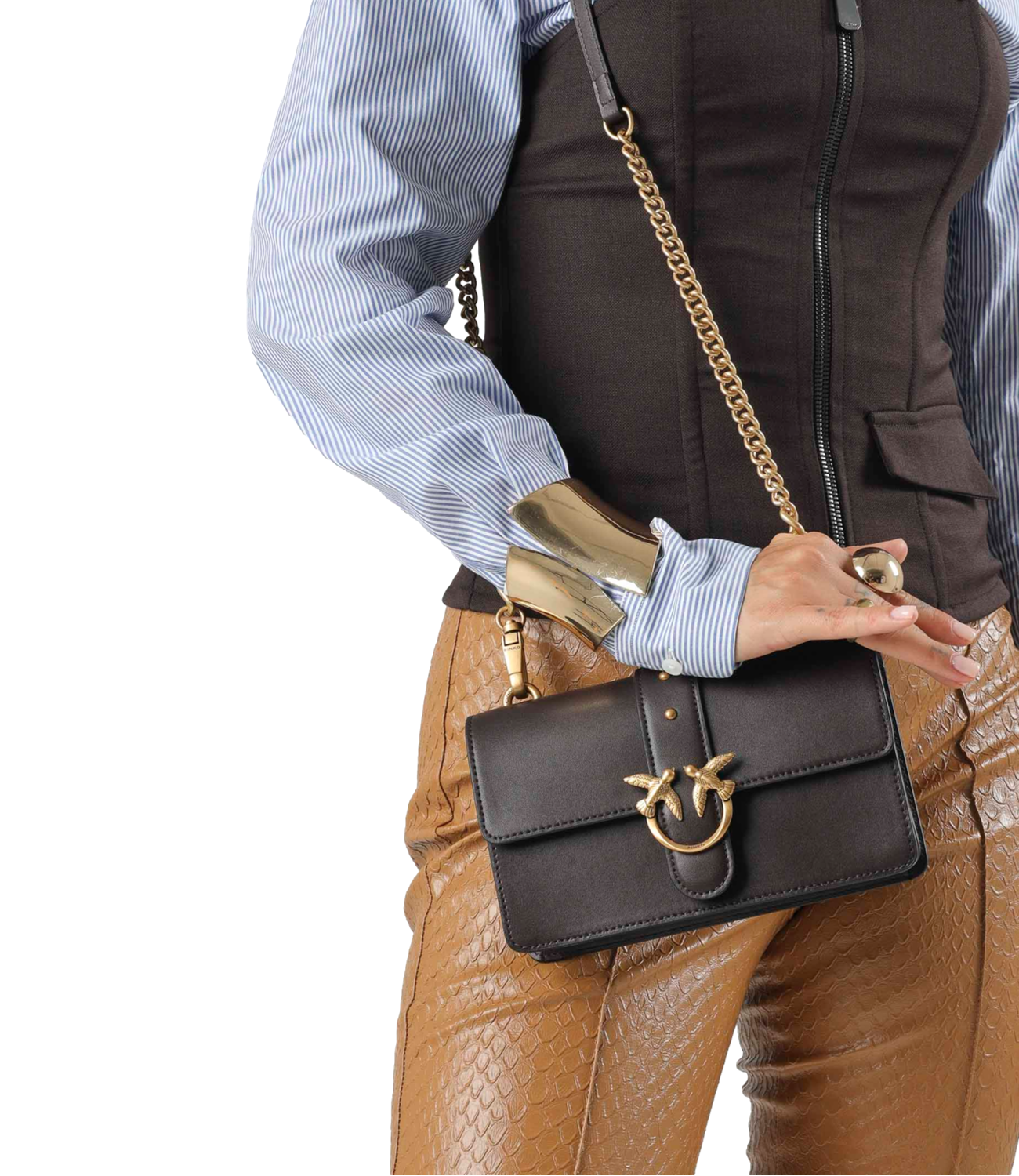 Pinko Borsa da Donna - Marrone MarascA-Antique Gold - 107622-A0f1