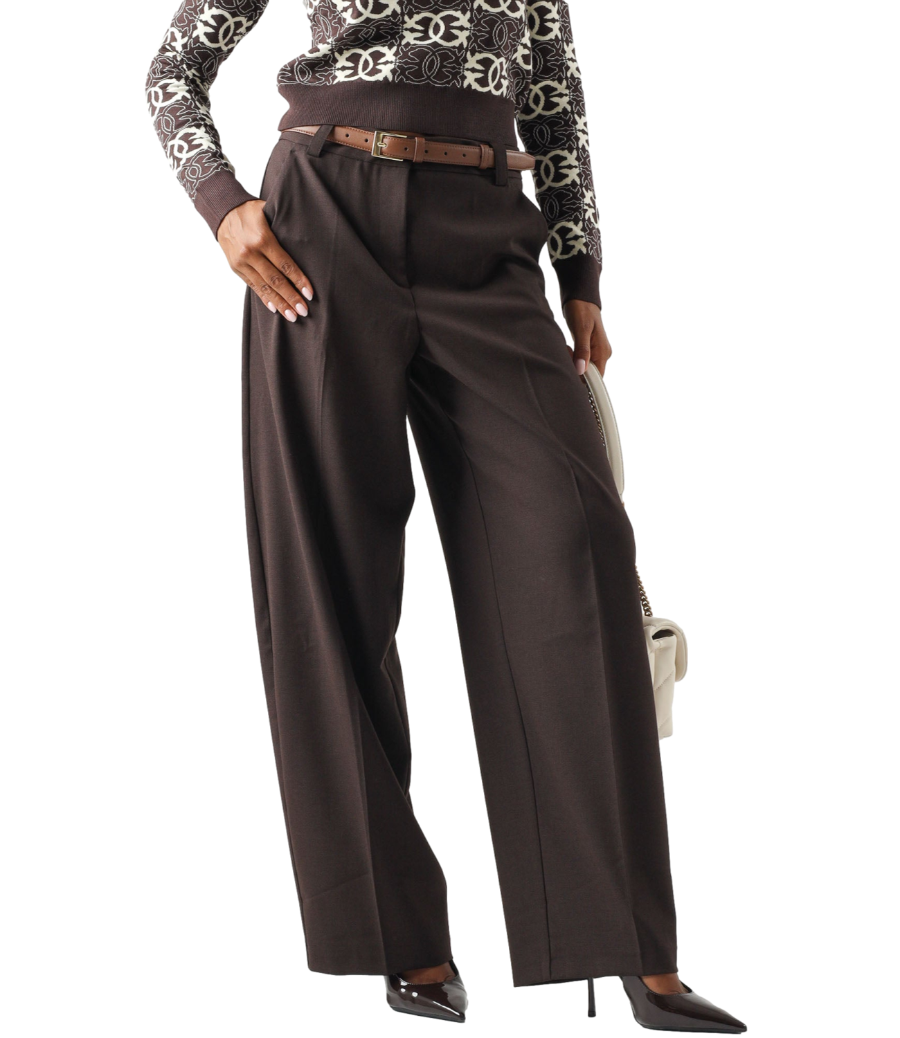 Pinko Pantalone da Donna - Marrone Oltre Buio - 107712-A3ms