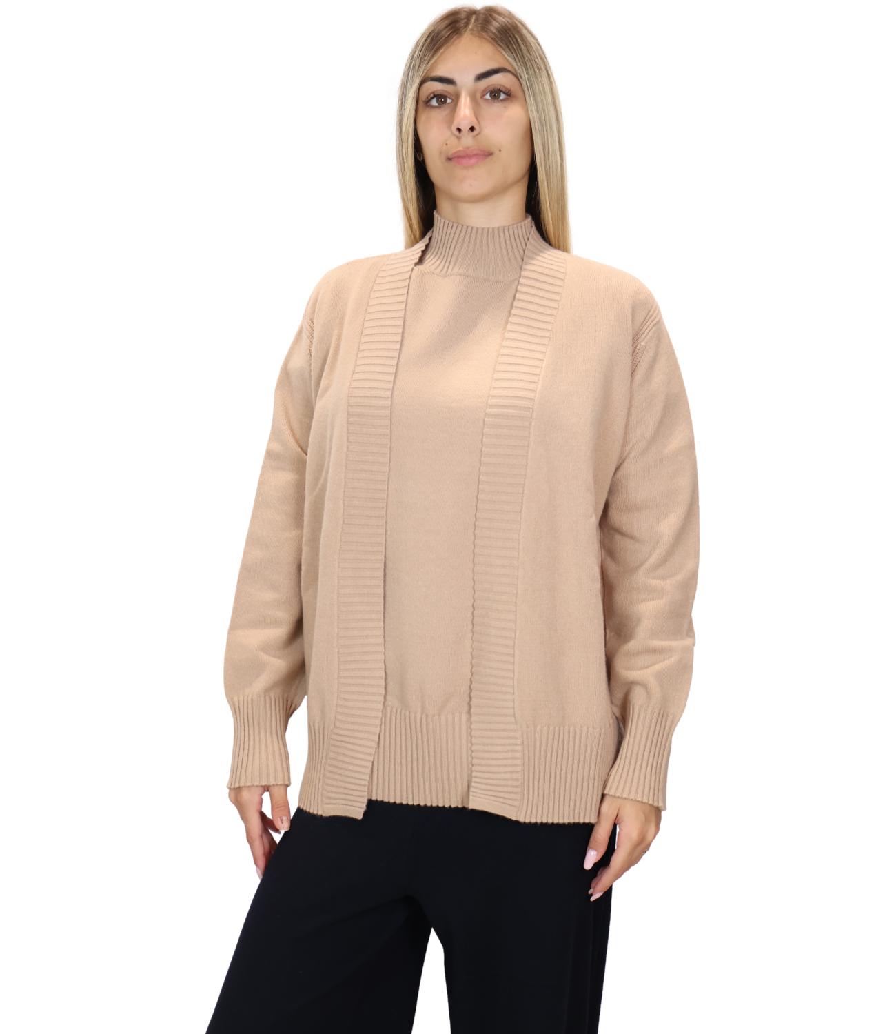 Ragno Cardigan da Donna - Cammello Mel. - Dt49mn